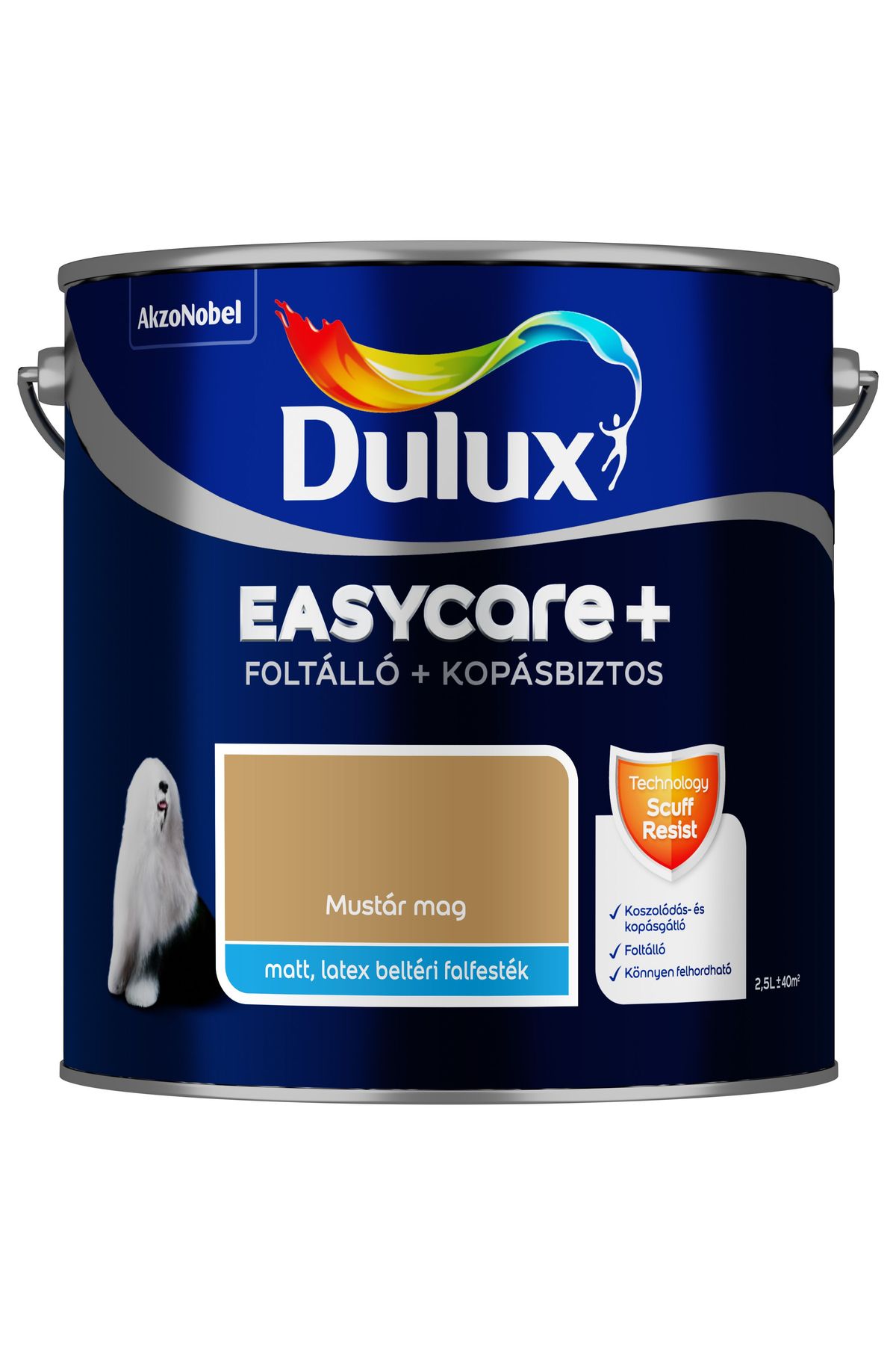 Dulux EasyCare+ Mustár mag 2,5L – Sárga, Beltéri falfesték