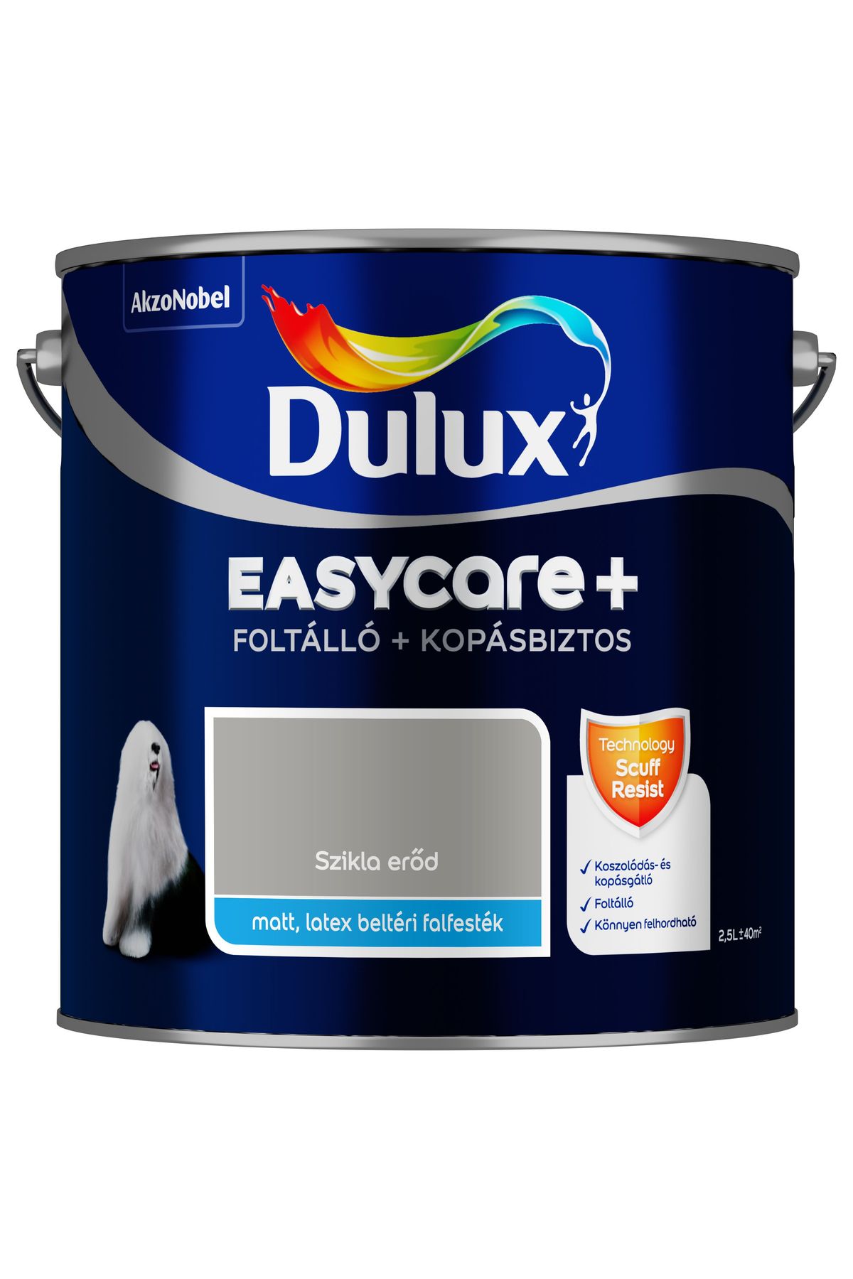 Dulux EasyCare+ Szikla erőd 2,5L – Szürke, Beltéri falfesték