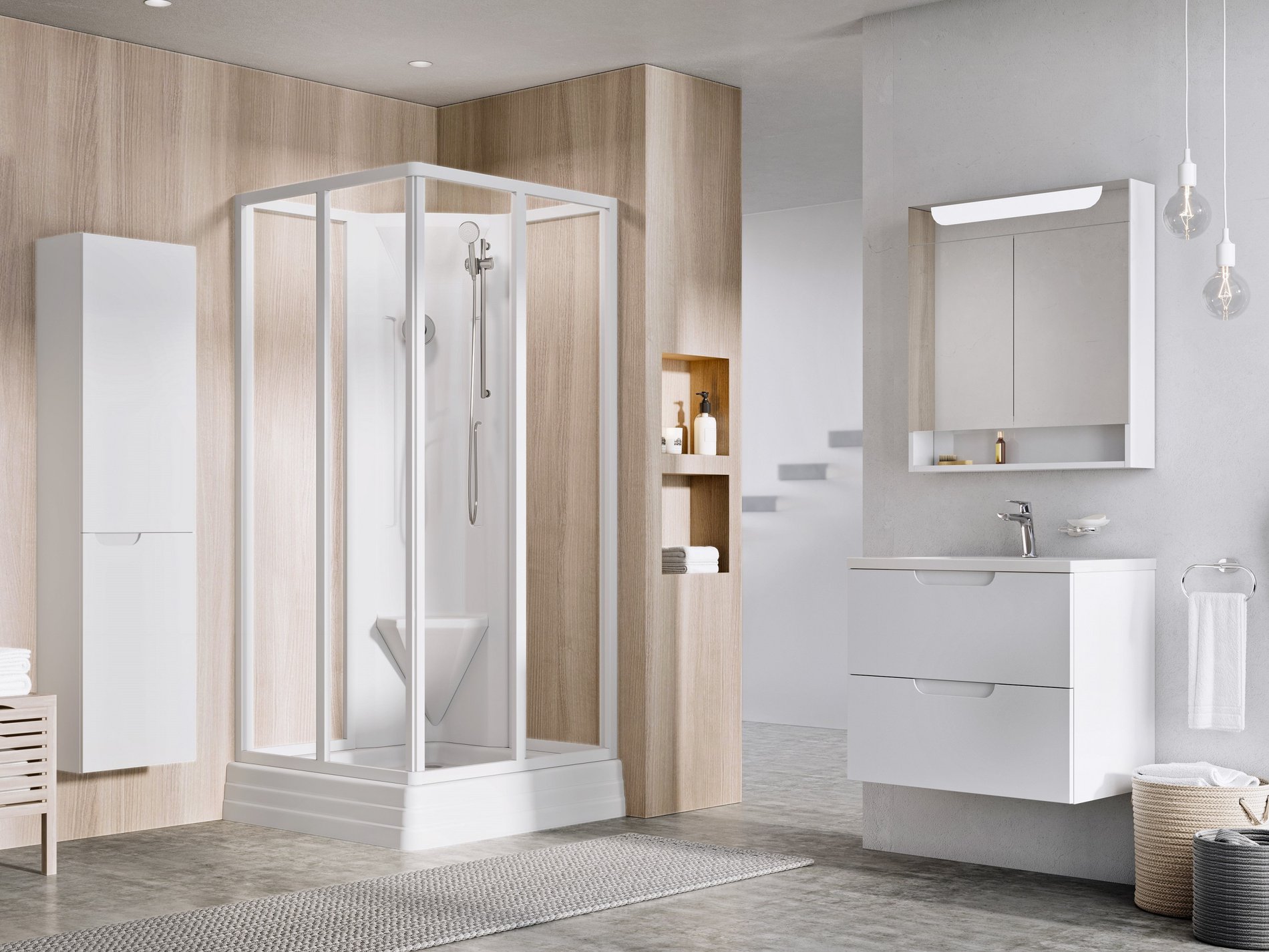 Ravak Supernova ASBRV2 80x80 zuhanybox fehér transparent – Sarok zuhanykabinok