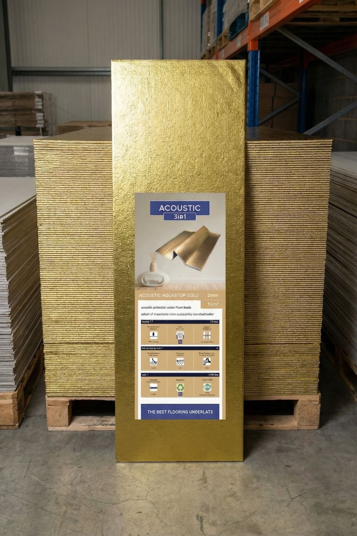 ProfiFloor Acoustic 3 in 1 alátét 15 m2 – Arany, Padlóalátét