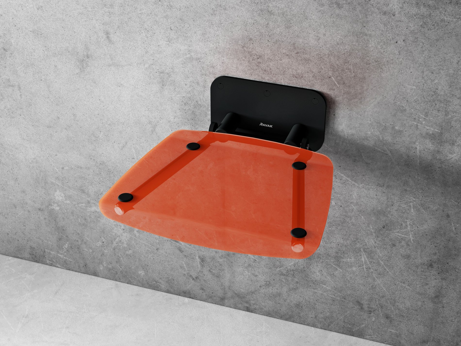 Ravak Ovo-B II ülőke Orange/fekete – Szögletes zuhanyülőkék