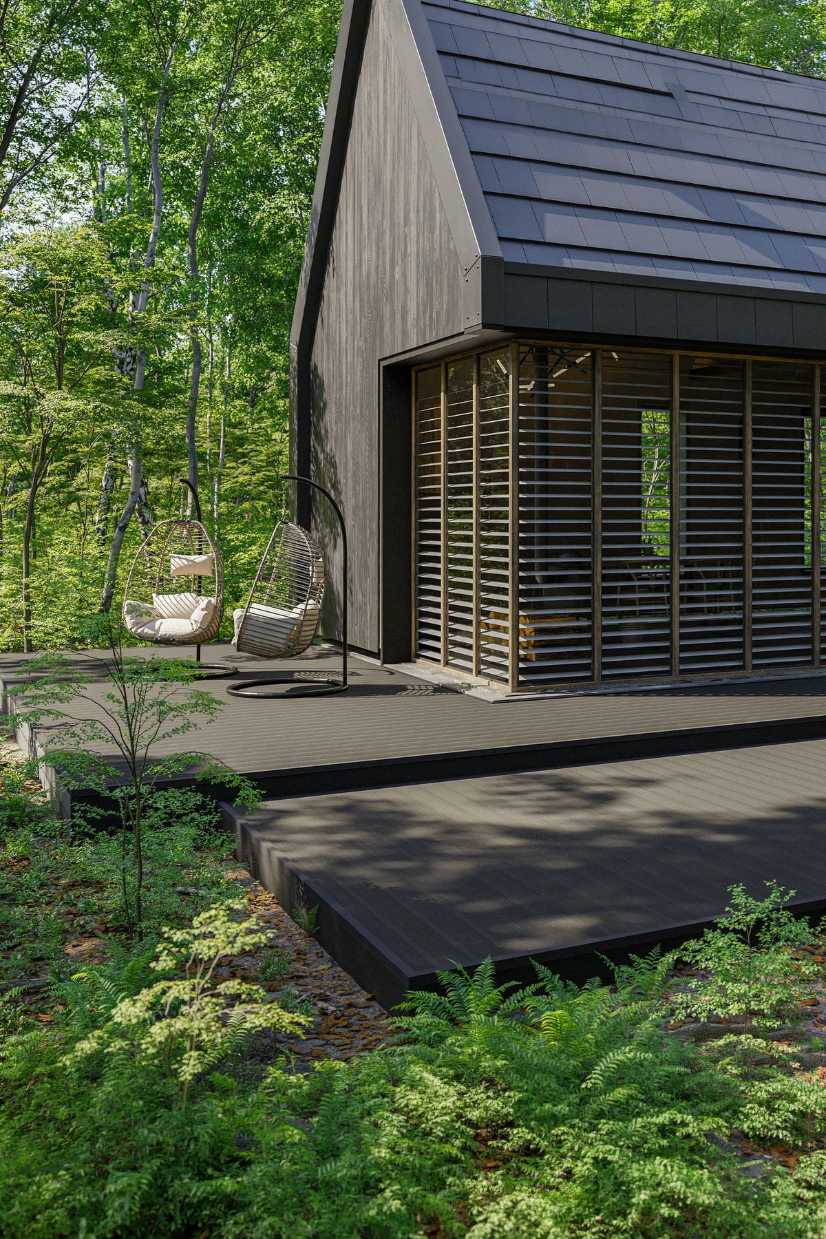 Bergdeck B150 WPC teraszpadló - Fekete, 240 cm