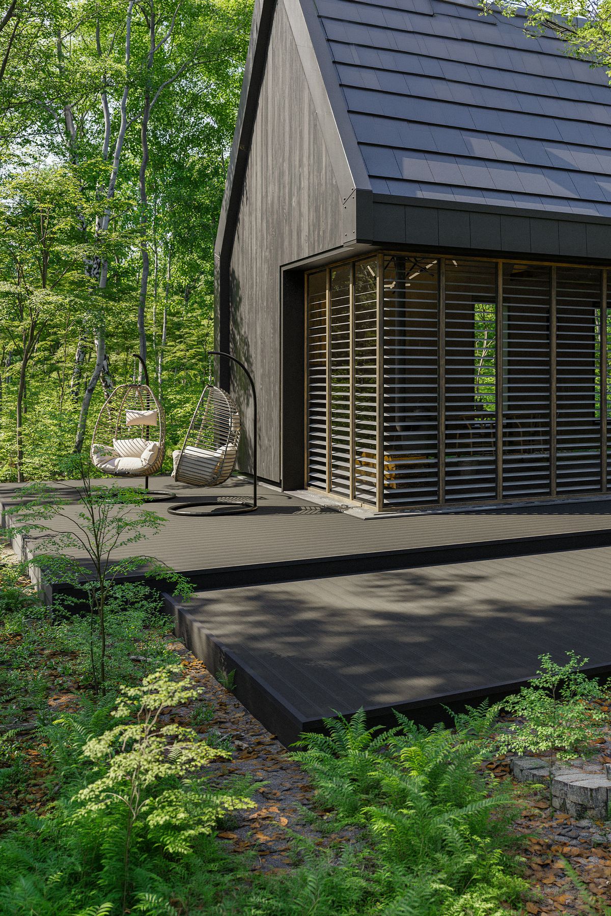 Bergdeck Balkon WPC teraszpadló - Fekete