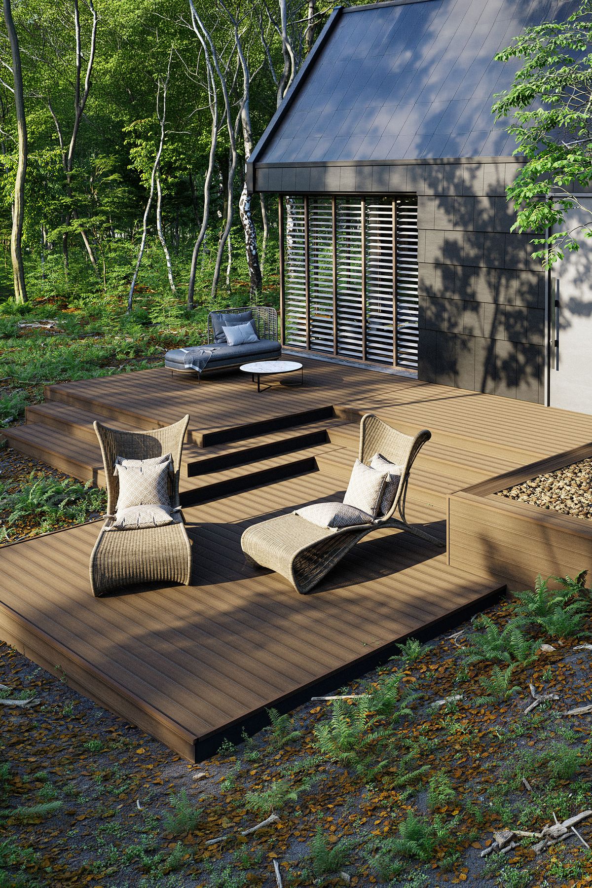 Bergdeck Balkon WPC teraszpadló - Vad tikfa