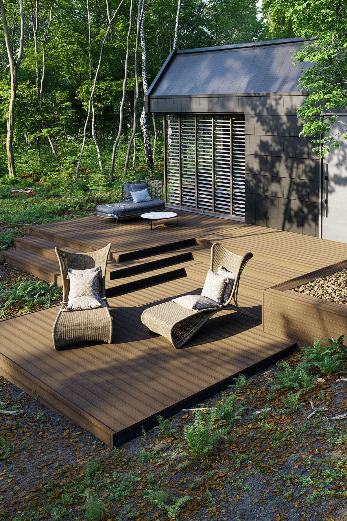 Bergdeck B150 WPC teraszpadló - Vad tikfa, 300 cm