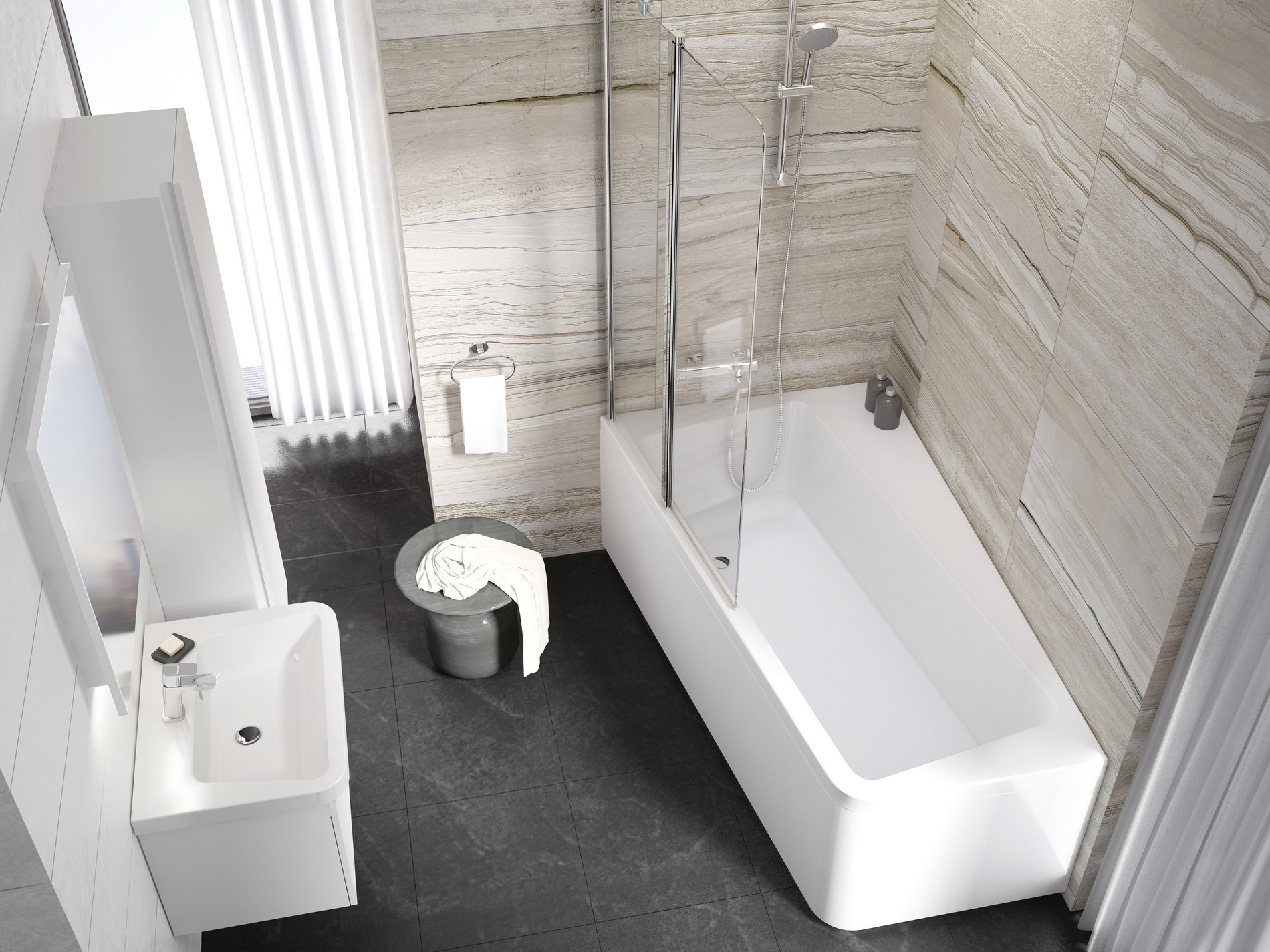 Ravak 10° akrilkád 160x95 balos fehér – Sarokkádak