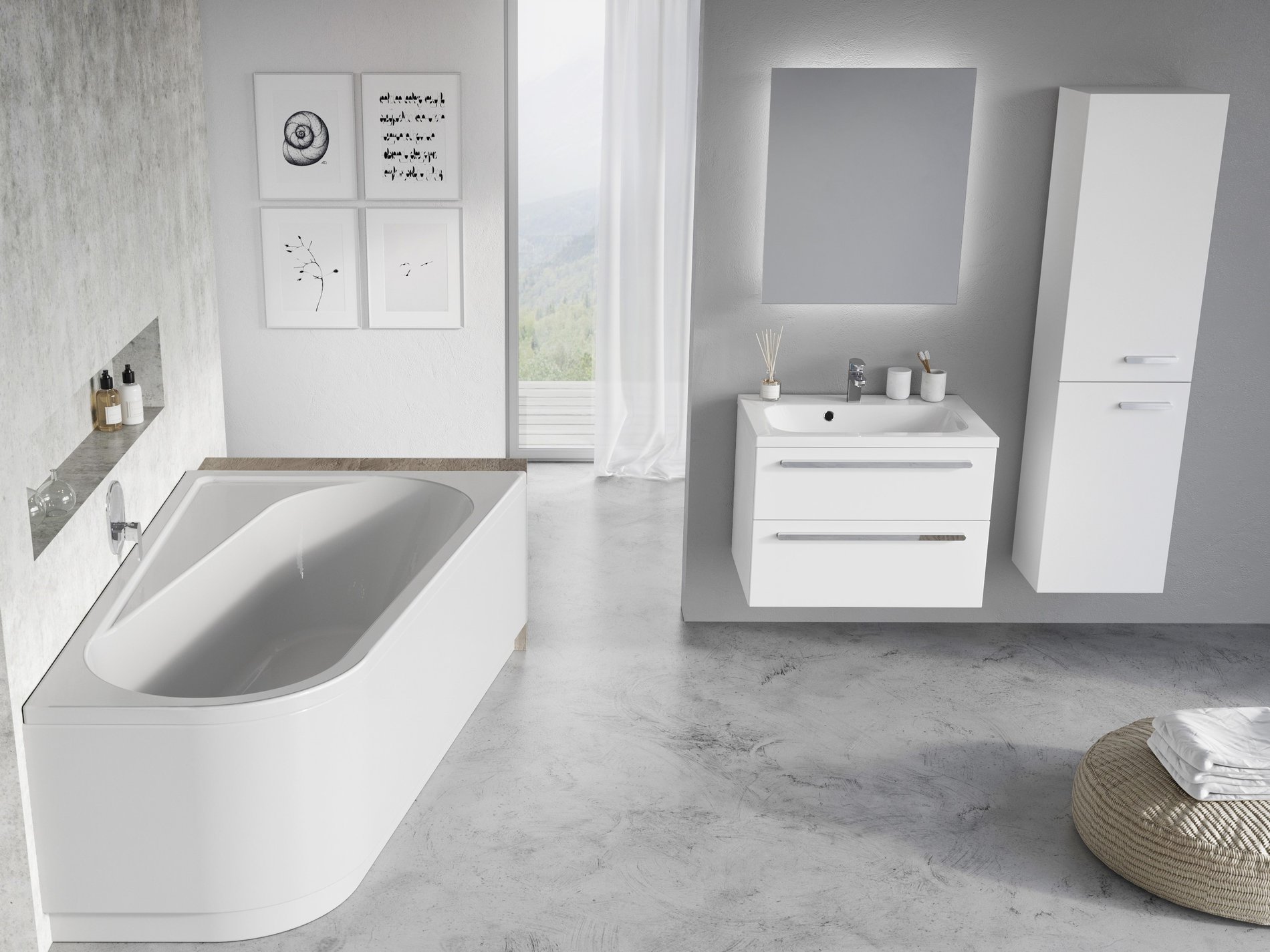 Ravak Chrome akrilkád 170x105 jobbos, fehér – Sarokkádak