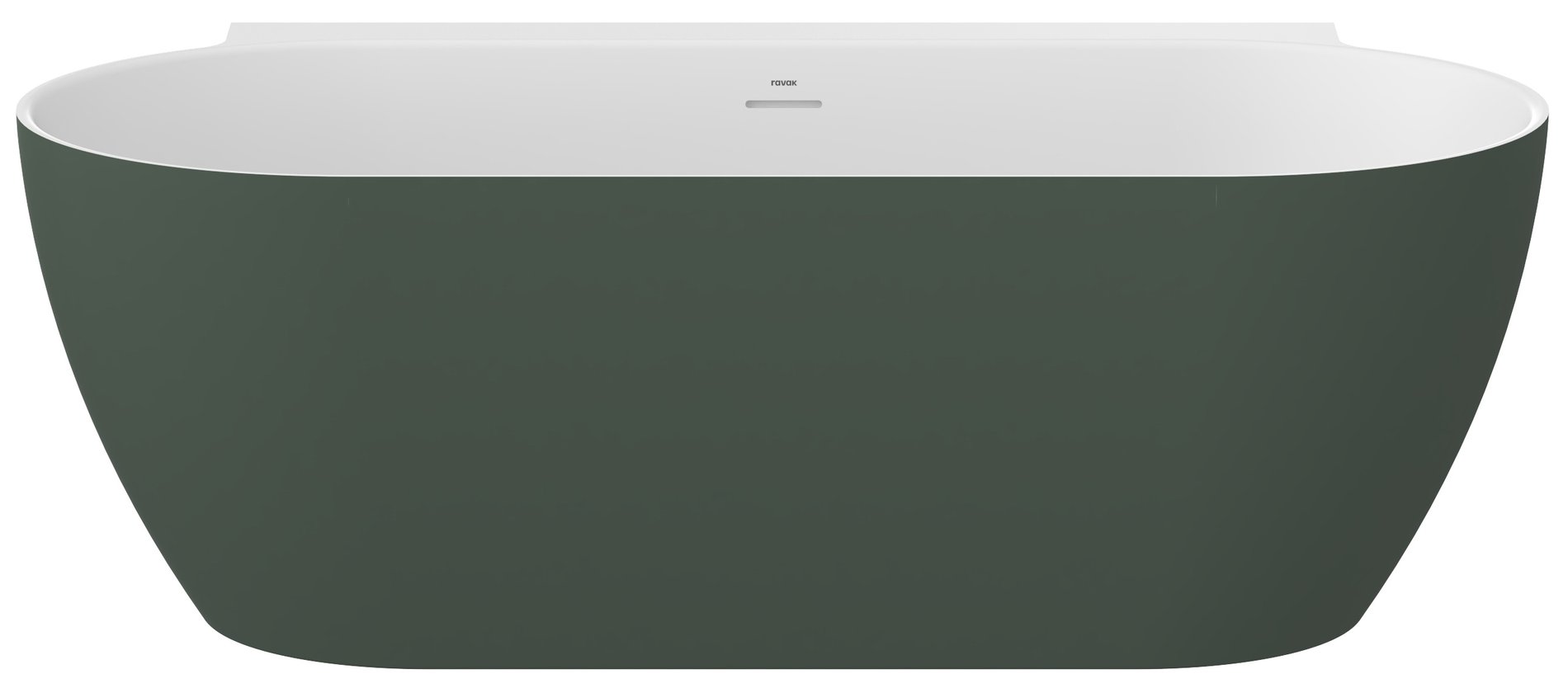 Ravak Freedom Wall II Tec 170x87, akrilkád, Grey Green/fehér, fehér/fekete/króm lefolyó – Zöld, Szabadon álló kádak