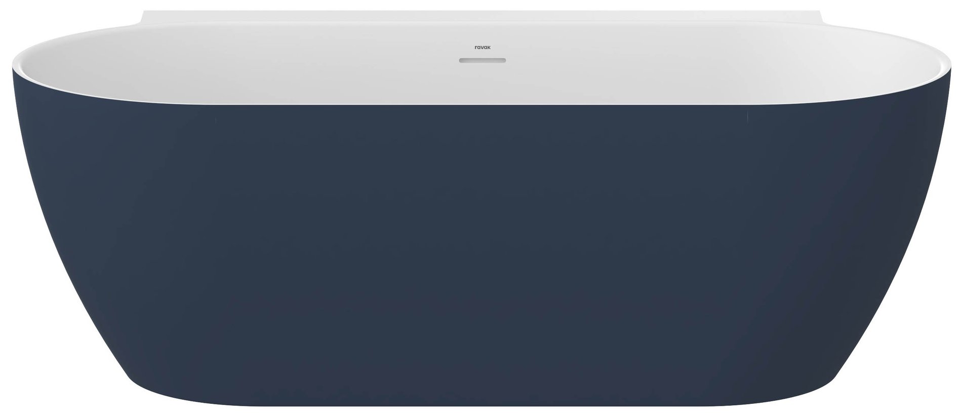 Ravak Freedom Wall II Tec 170x87, akrilkád, Deepsea Blue/fehér, fehér/fekete/króm lefolyó – Kék, Szabadon álló kádak