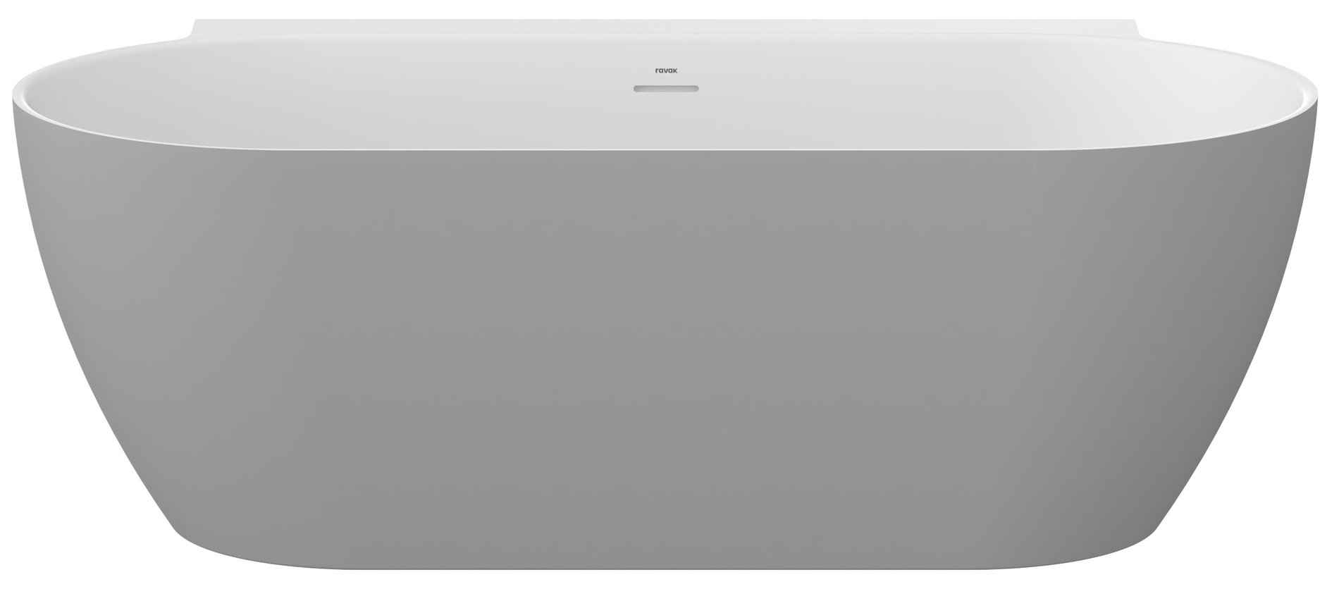 Ravak Freedom Wall II Tec 170x87, akrilkád, Smoke Grey/fehér, fehér/fekete/króm lefolyó – Szürke, Szabadon álló kádak