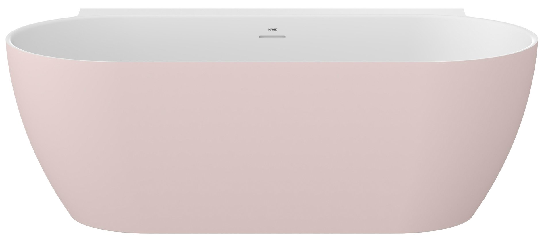 Ravak Freedom Wall II Tec 170x87, akrilkád, Alabaster Pink/fehér, fehér/fekete/króm lefolyó – Rózsaszín, Szabadon álló kádak