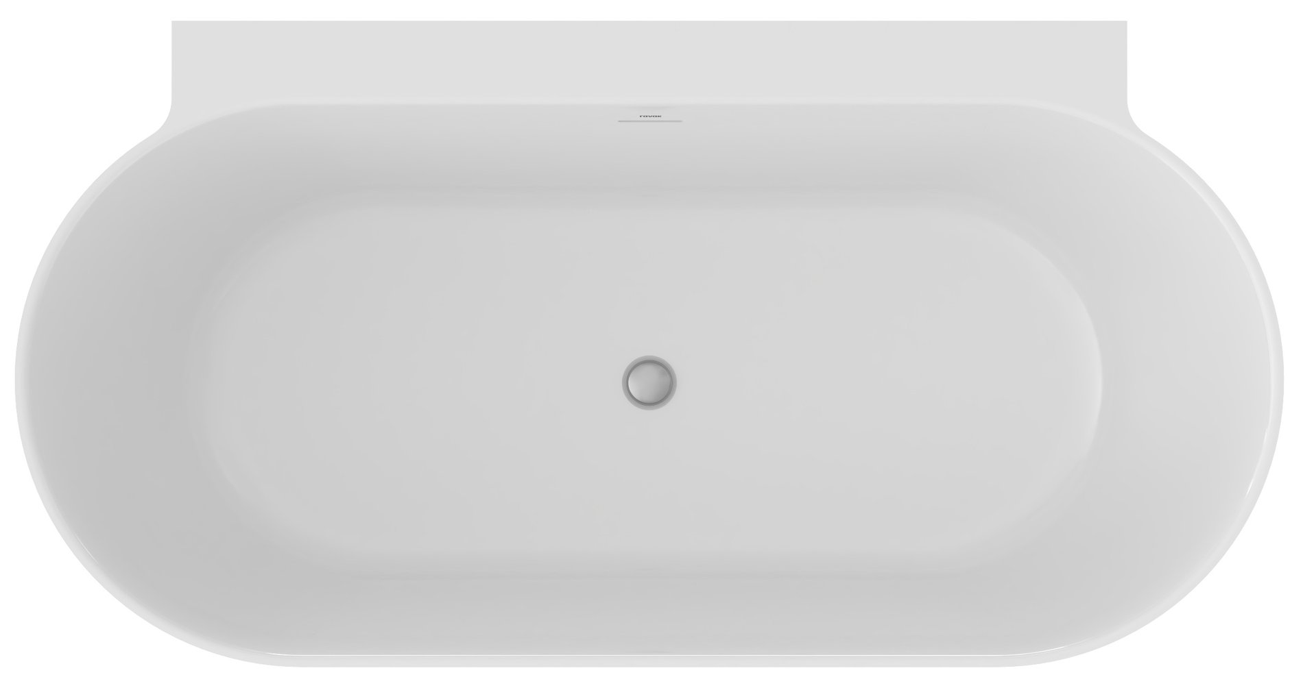 Ravak Freedom Wall II Tec 170x87, akrilkád, Alabaster Pink/fehér, fehér/fekete/króm lefolyó – Rózsaszín, Szabadon álló kádak