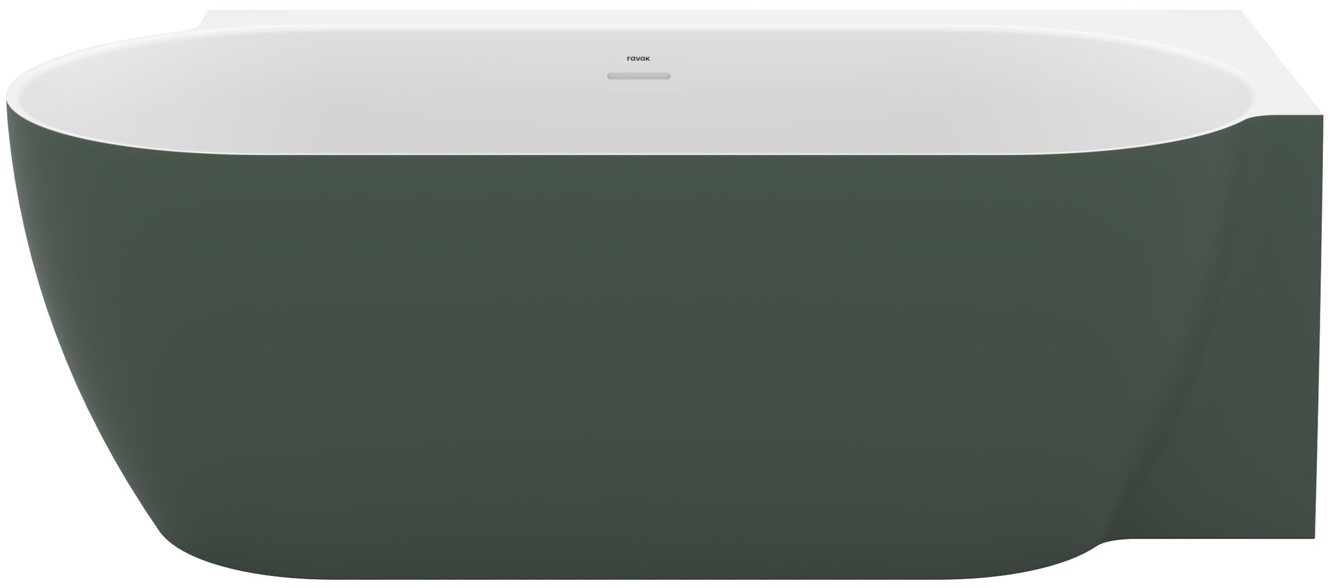 Ravak Freedom Corner II Tec 175x86 jobb, akrilkád, Grey Green/fehér, fehér/fekete/króm lefolyó – Zöld, Szabadon álló kádak