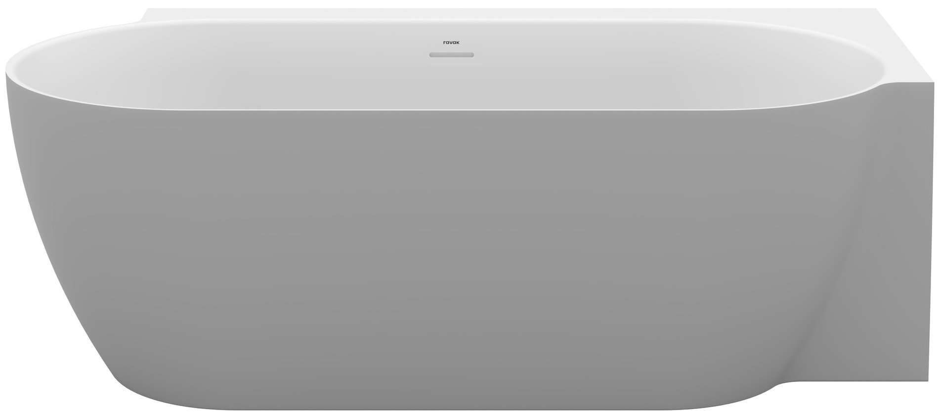 Ravak Freedom Corner II Tec 175x86 jobb, akrilkád, Smoke Grey/fehér, fehér/fekete/króm lefolyó – Szürke, Szabadon álló kádak