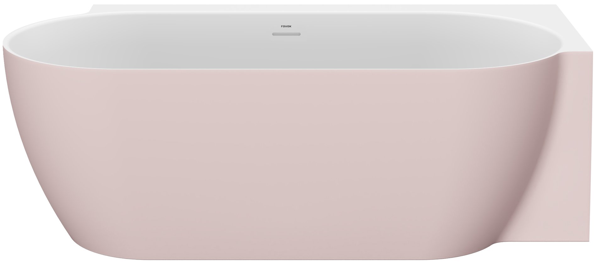 Ravak Freedom Corner II Tec 175x86 jobb, akrilkád, Alabaster Pink/fehér, fehér/fekete/króm lefolyó