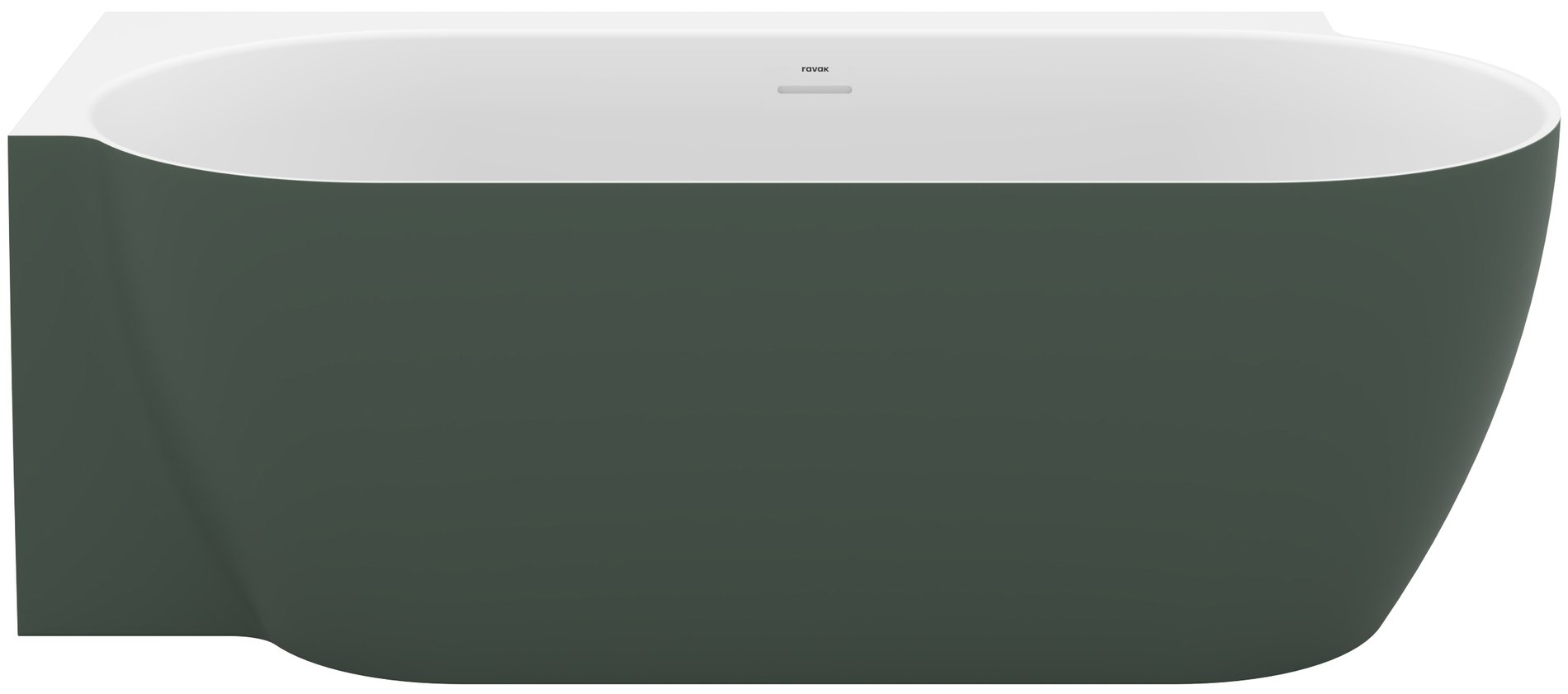 Ravak Freedom Corner II Tec 175x86 bal, akrilkád, Grey Green/fehér, fehér/fekete/króm lefolyó – Zöld, Szabadon álló kádak