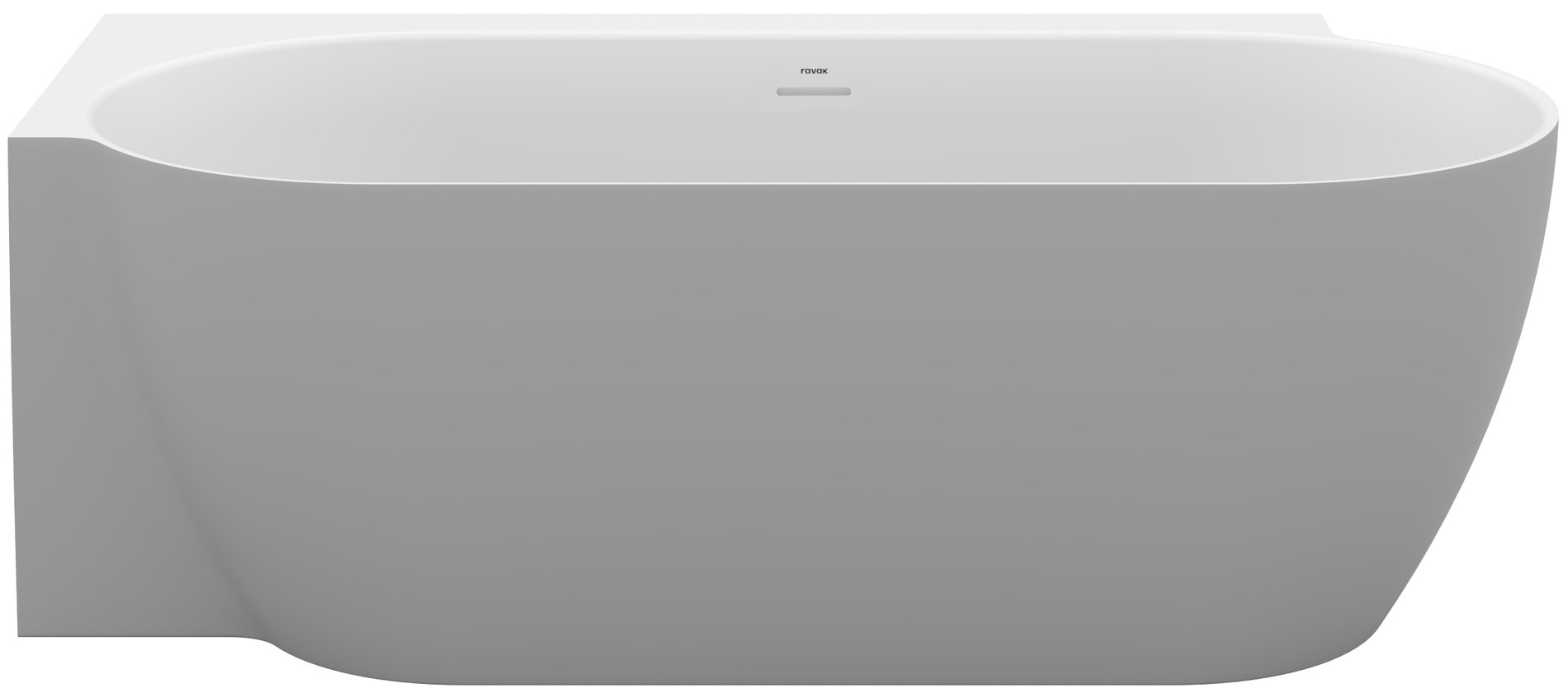 Ravak Freedom Corner II Tec 175x86 bal, akrilkád, Smoke Grey/fehér, fehér/fekete/króm lefolyó – Szürke, Szabadon álló kádak