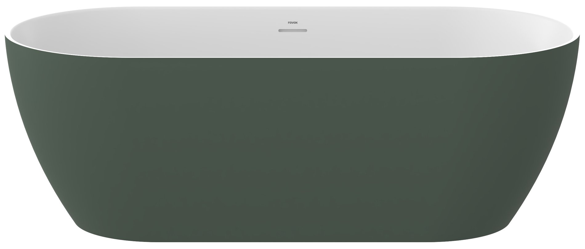 Ravak Freedom O Tec 170x77 akrilkád, Grey Green/fehér szabadonálló, fehér/fekete/króm lefolyó – Zöld, Szabadon álló kádak