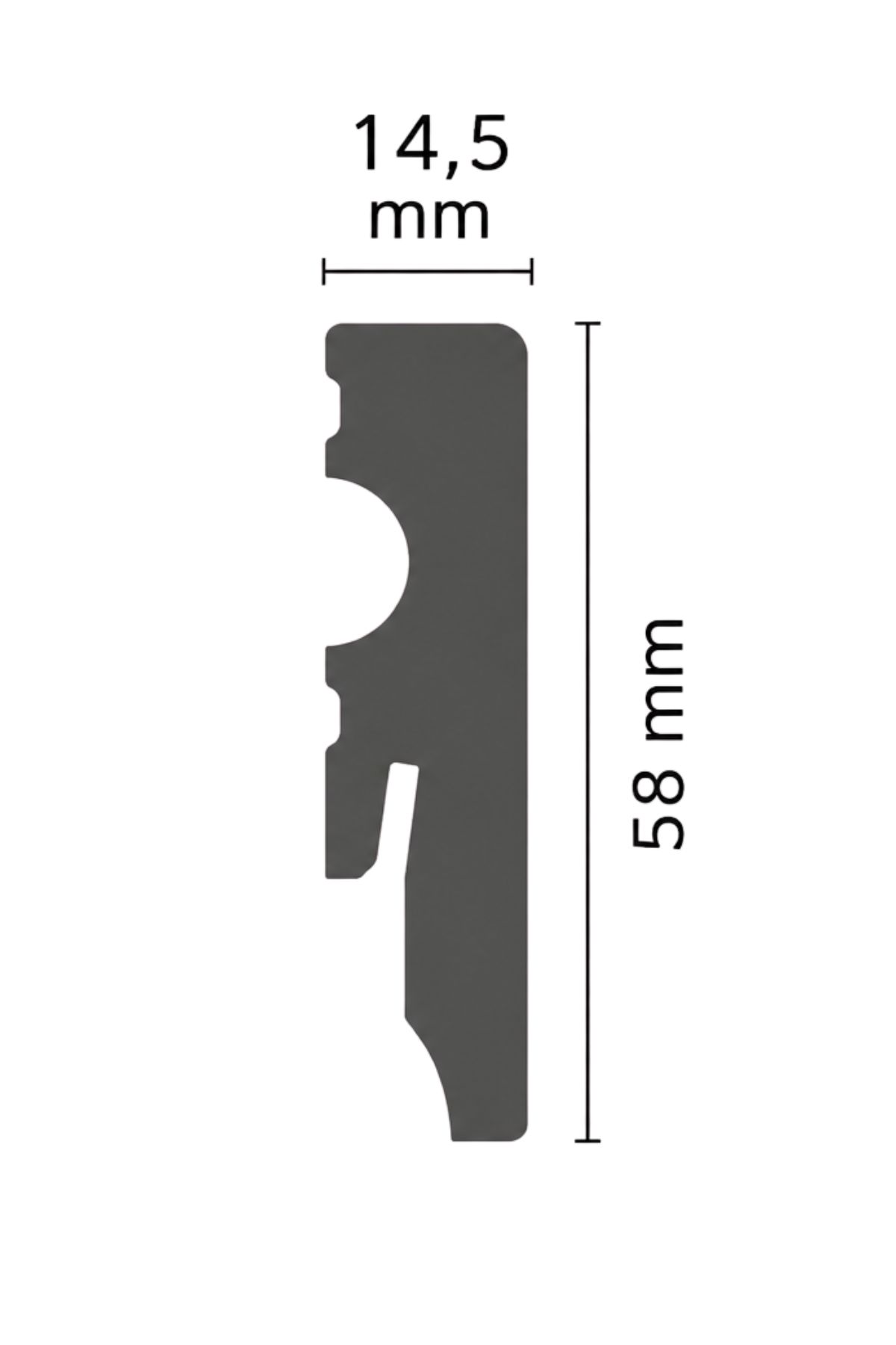 Cezar MDF58 lakkozott fekete – Szegőléc