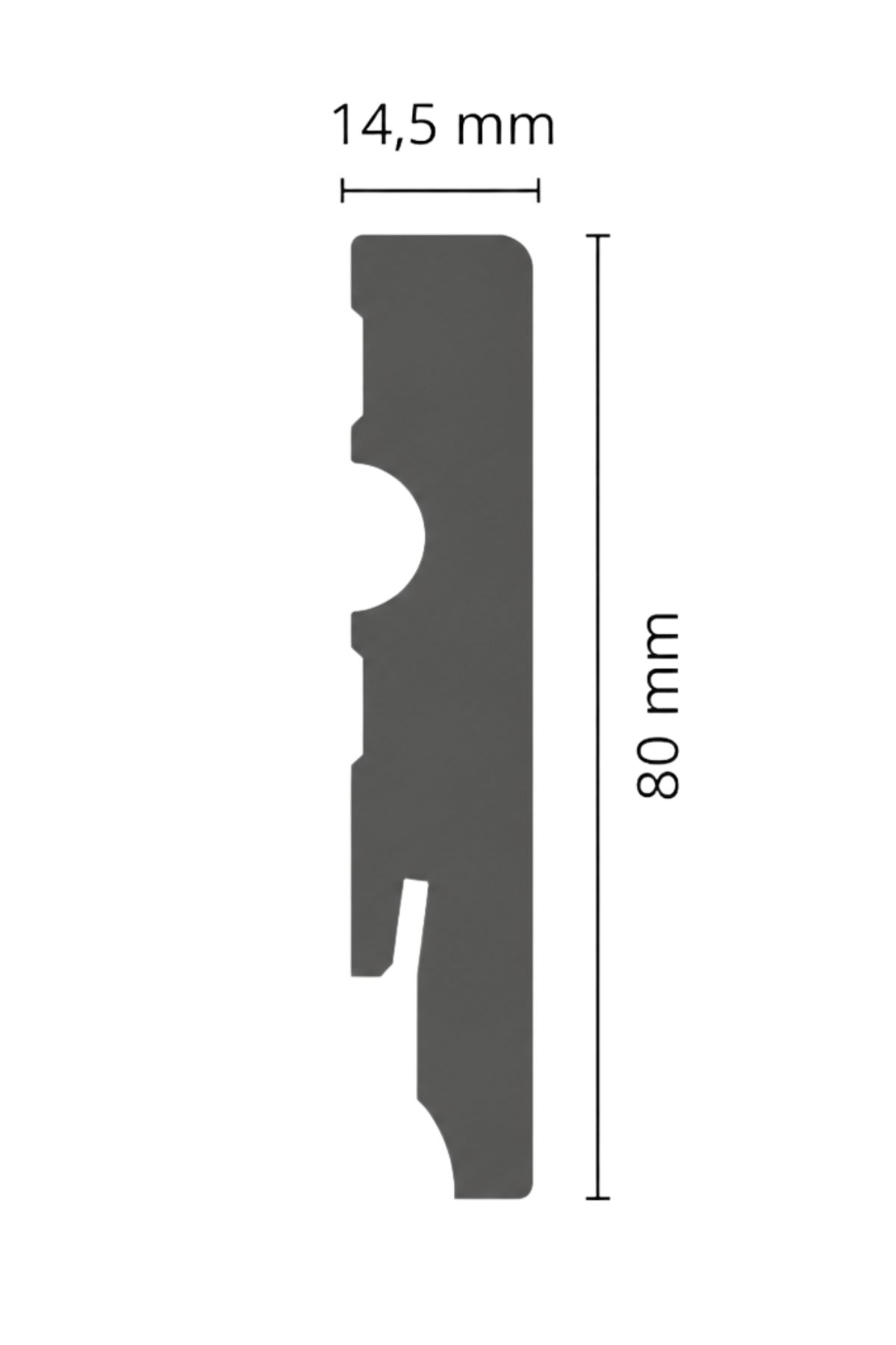 Cezar MDF80 lakkozott fekete – Szegőléc