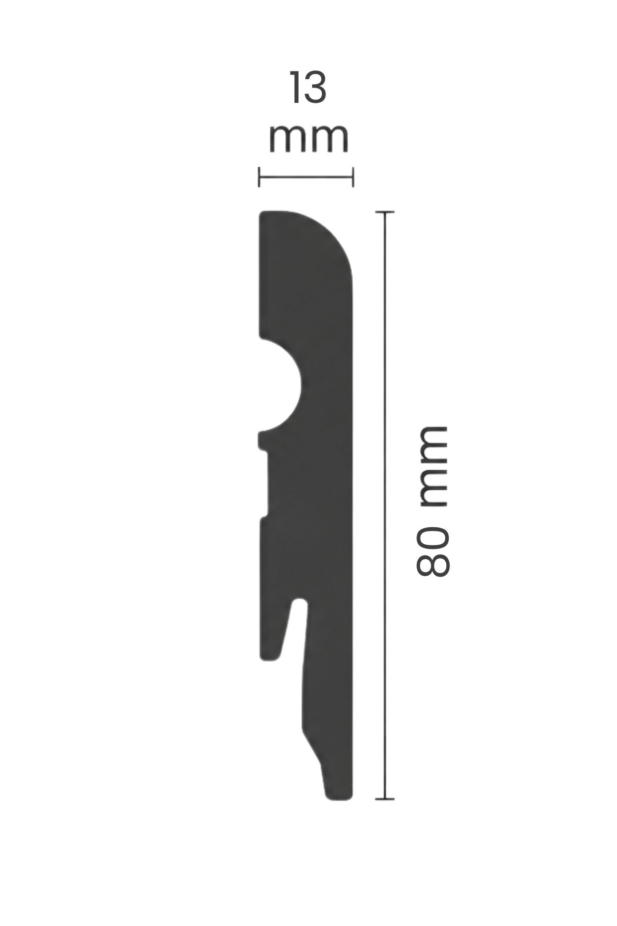 Cezar MDF80 lakkozott fekete – Szegőléc
