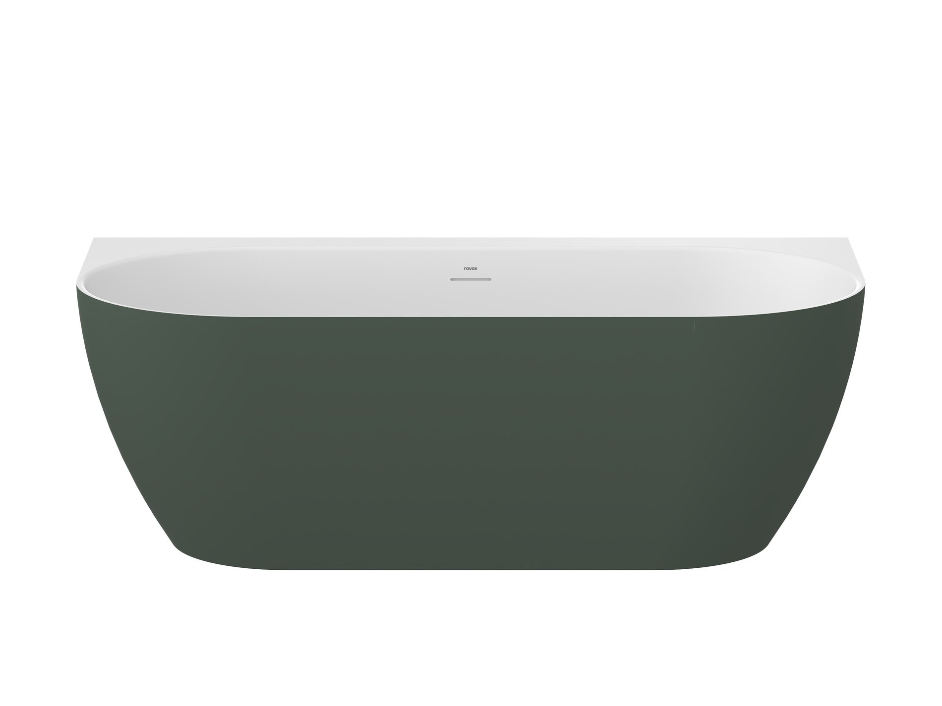 Ravak Freedom Wall Tec 170x87, akrilkád, Grey Green/fehér, fehér/fekete/króm lefolyó – Zöld, Szabadon álló kádak