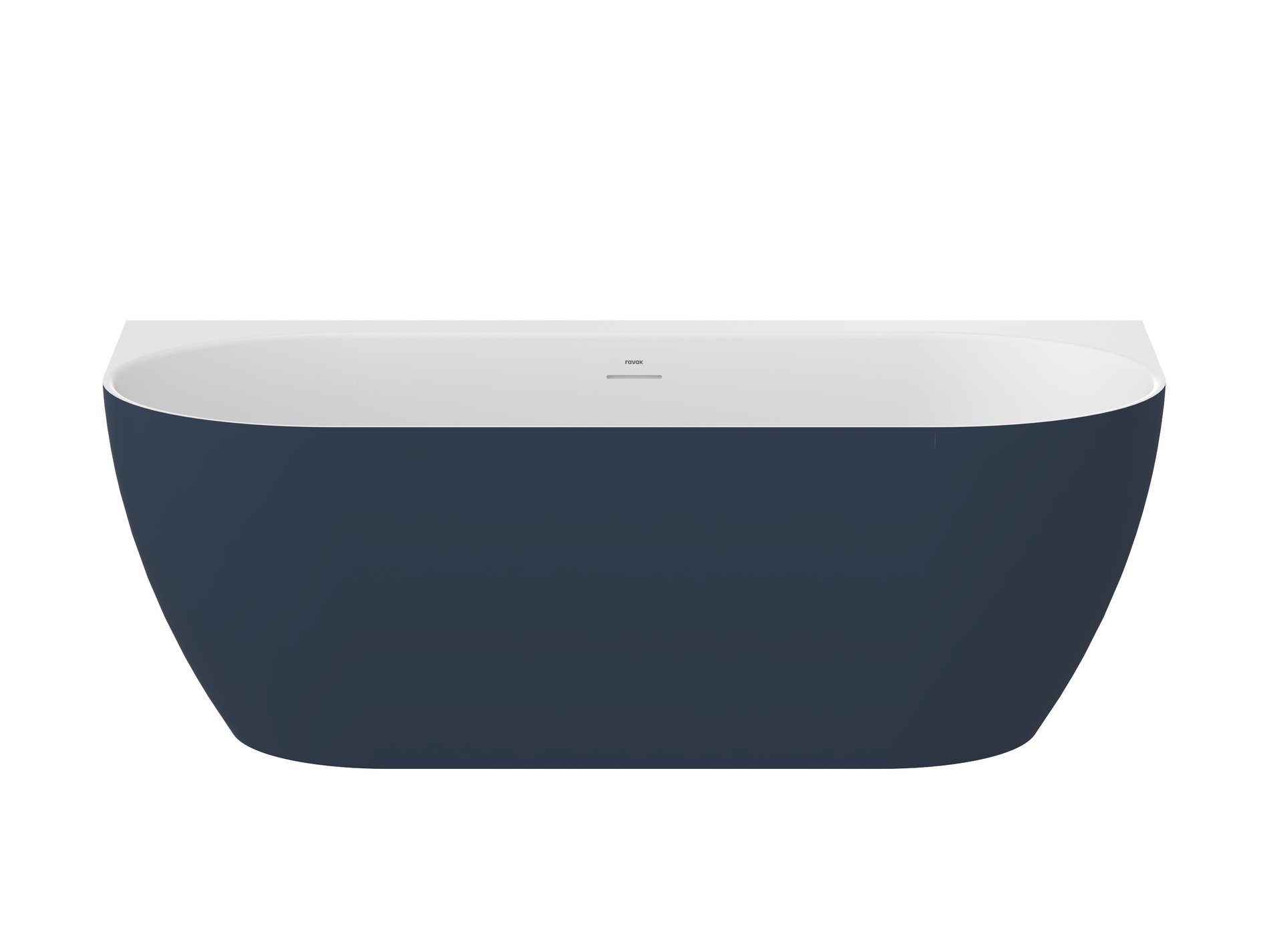 Ravak Freedom Wall Tec 170x87, akrilkád, Deepsea Blue/fehér, fehér/fekete/króm lefolyó – Kék, Szabadon álló kádak