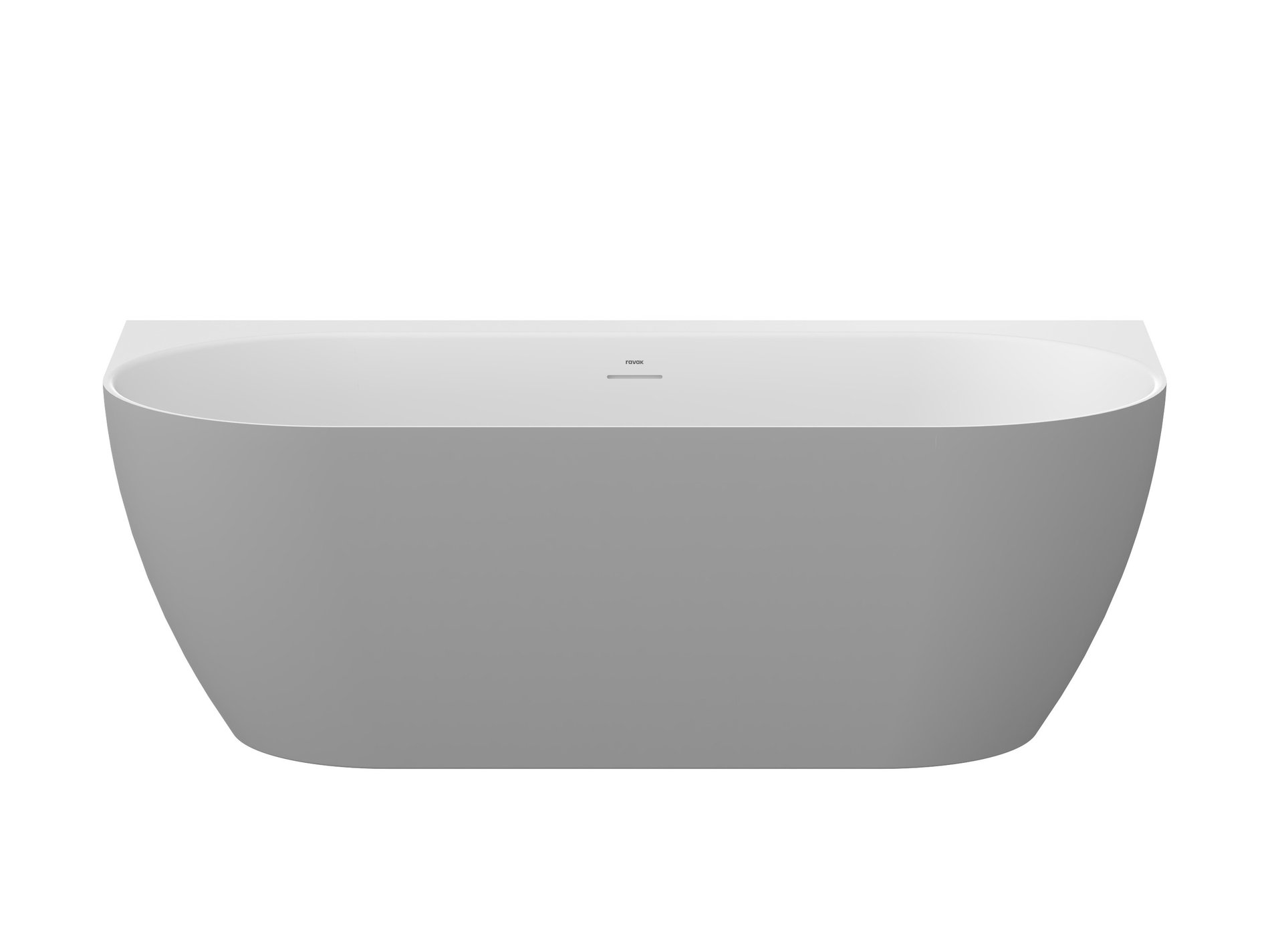 Ravak Freedom Wall Tec 170x87, akrilkád, Smoke Grey/fehér, fehér/fekete/króm lefolyó – Szürke, Szabadon álló kádak