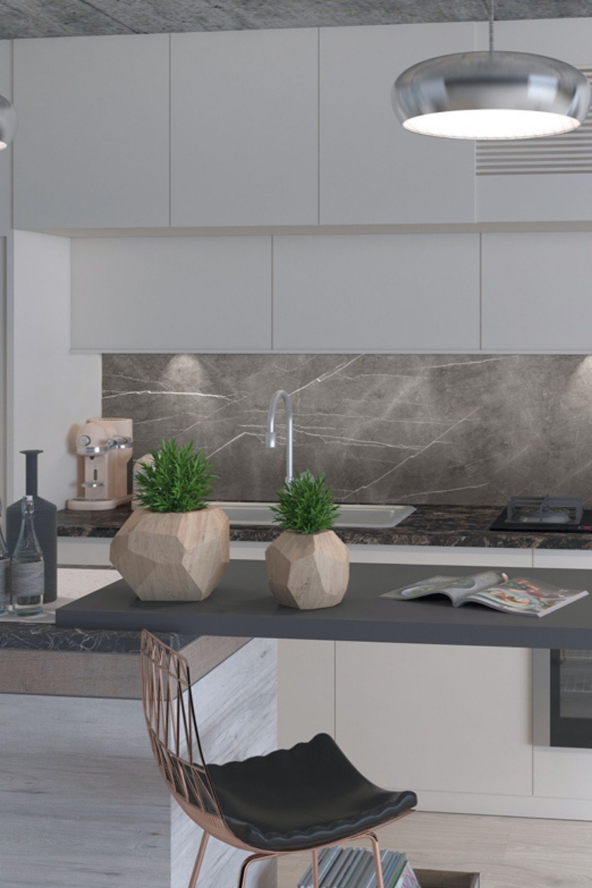 Ceramin SPC fal Magallan Grey 3mm – Márvány, SPC / Vinyl falburkolat