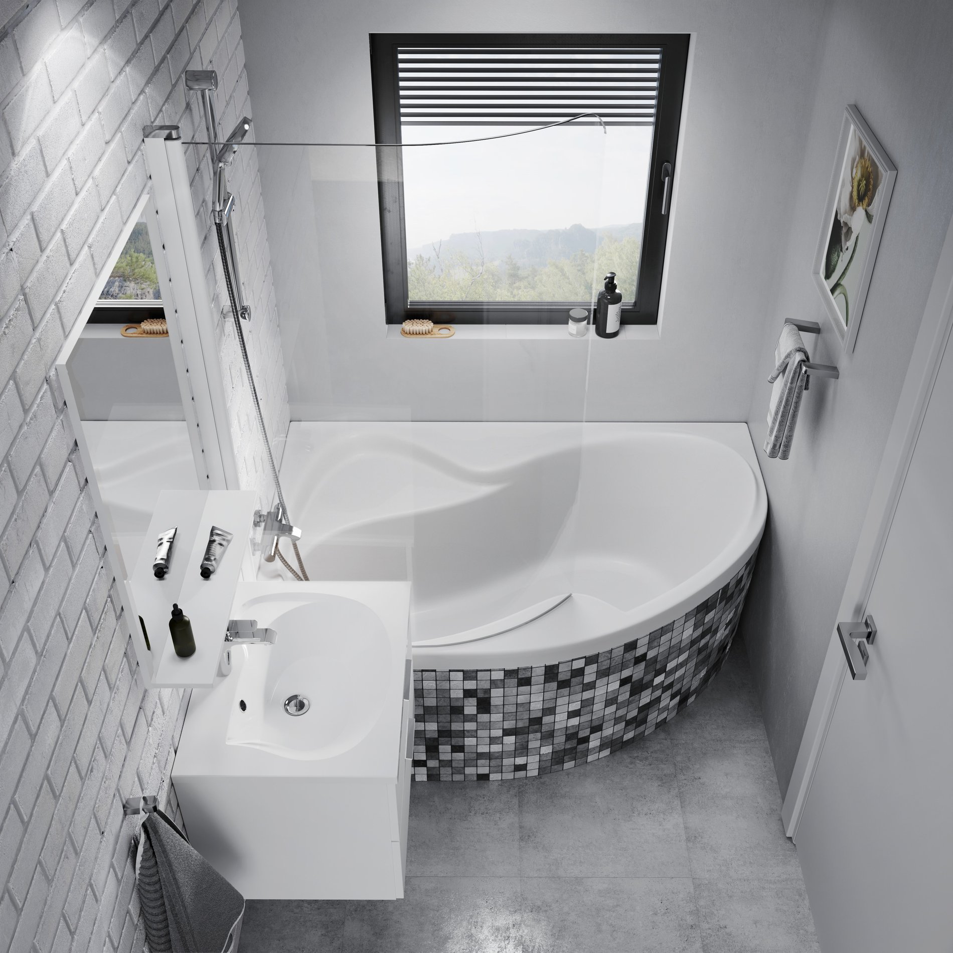 Ravak Rosa II 160x105 akrilkád bal (hófehér) – Sarokkádak