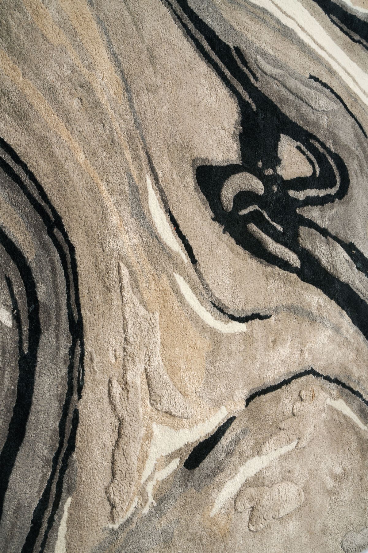 CarpetDeco Blur Black 160x230 – sötétbézs, Kézzel készült