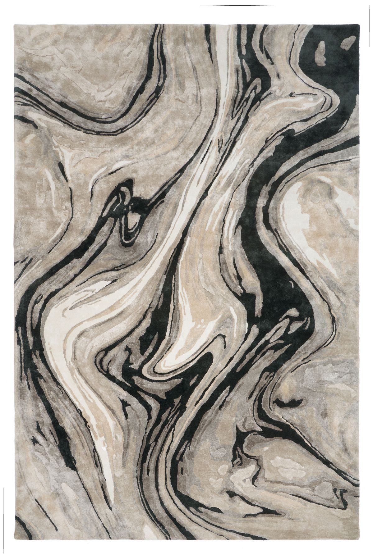 CarpetDeco Blur Black 200x300 – sötétbézs, Kézzel készült