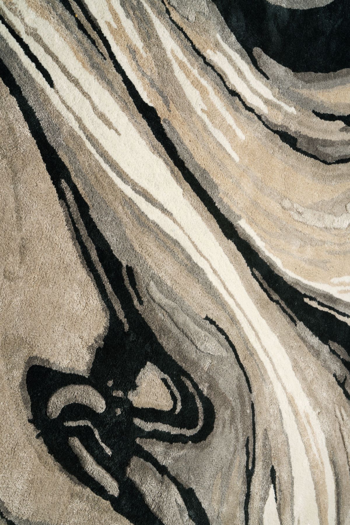 CarpetDeco Blur Black 200x300 – sötétbézs, Kézzel készült