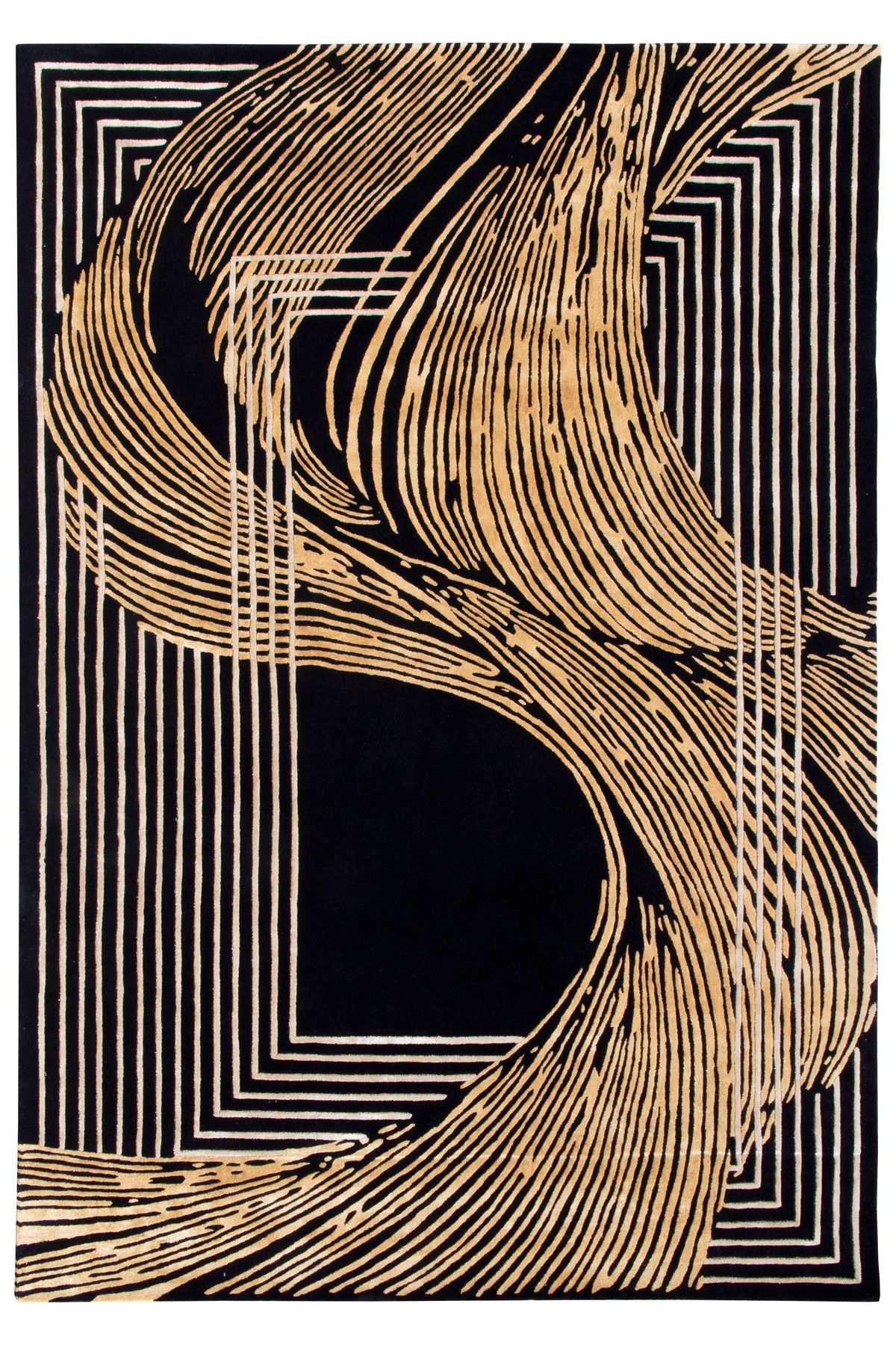 CarpetDeco Golden Wing 160x230 – fekete, Kézzel készült