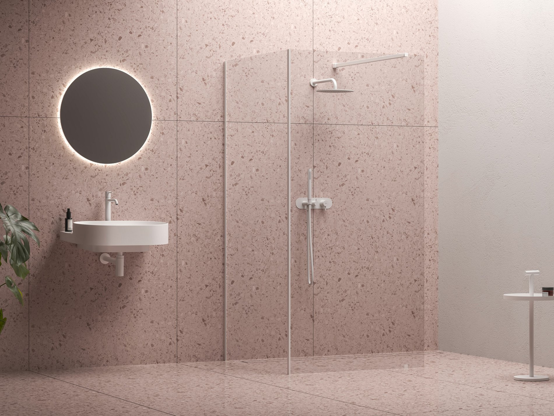 Ravak Walk-In Corner Szett 110x80, zuhanykabin matt fehér transparent – Walk-in zuhanykabinok