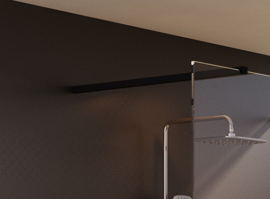 Ravak Walk-In Free Szett 130, zuhanykabin fekete transparent – Walk-in zuhanykabinok