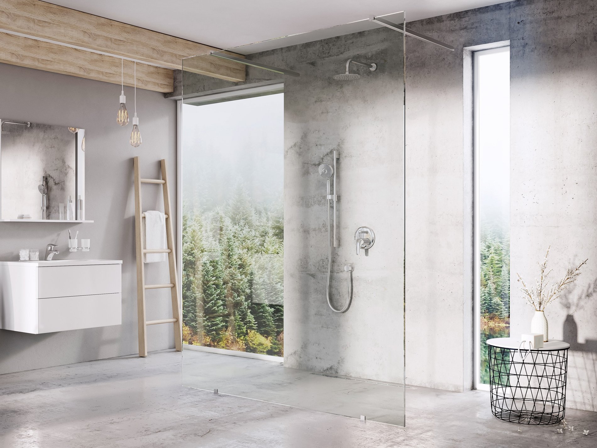 Ravak Walk-In Free Szett 160, zuhanykabin krómhatású transparent – Walk-in zuhanykabinok