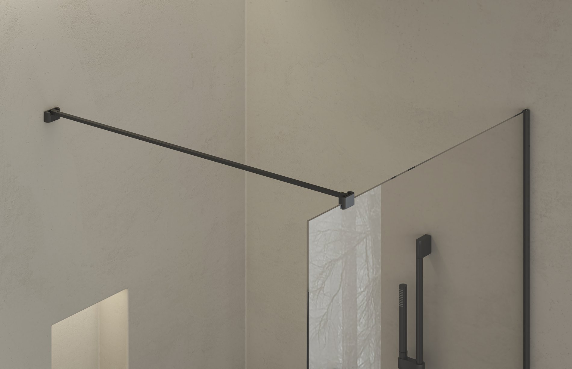 Ravak Walk-In Air Wall 90 zuhanykabin fekete transparent – Walk-in zuhanykabinok