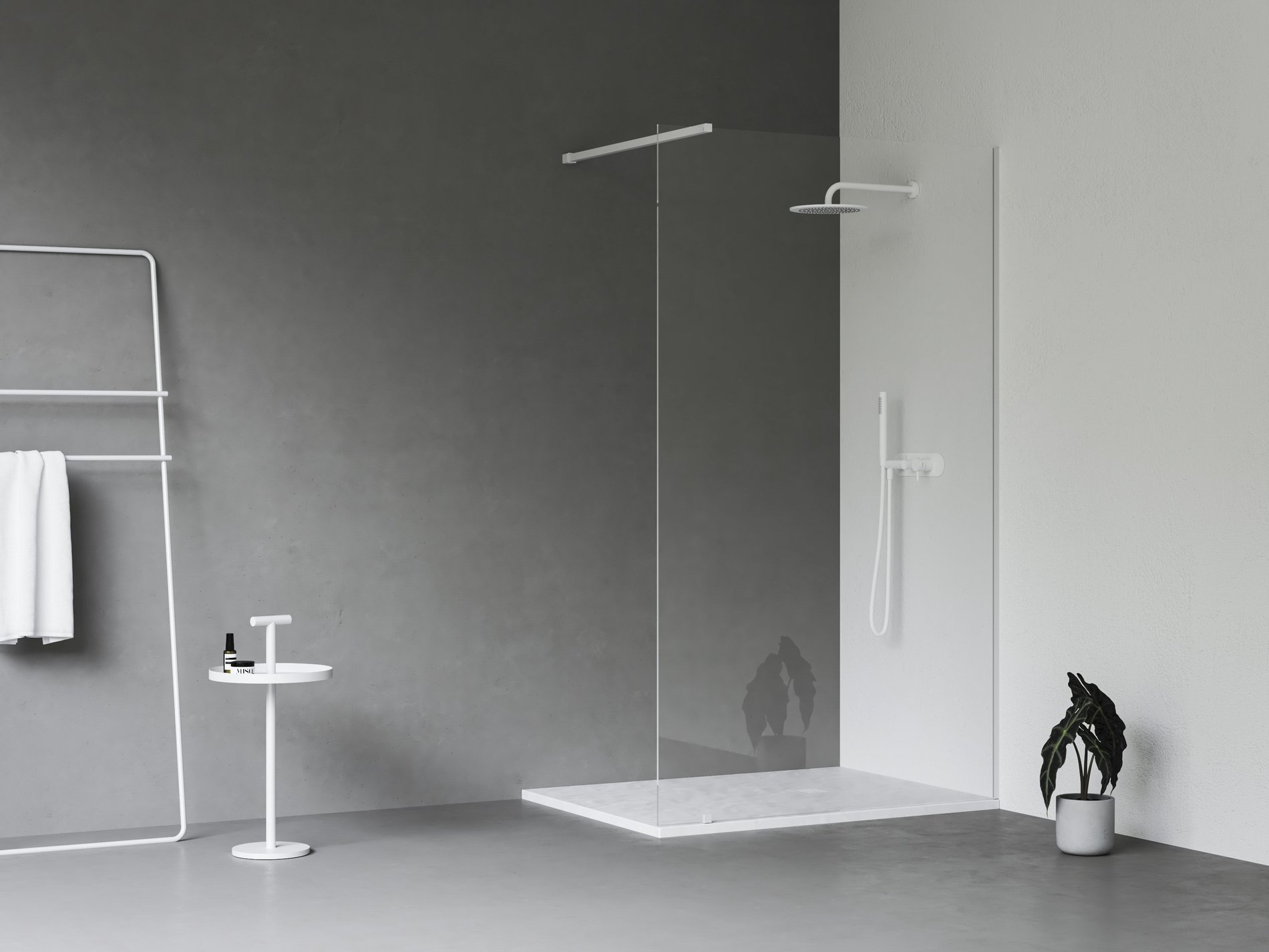 Ravak Walk-In Wall Szett 100, zuhanykabin matt fehér transparent – Walk-in zuhanykabinok