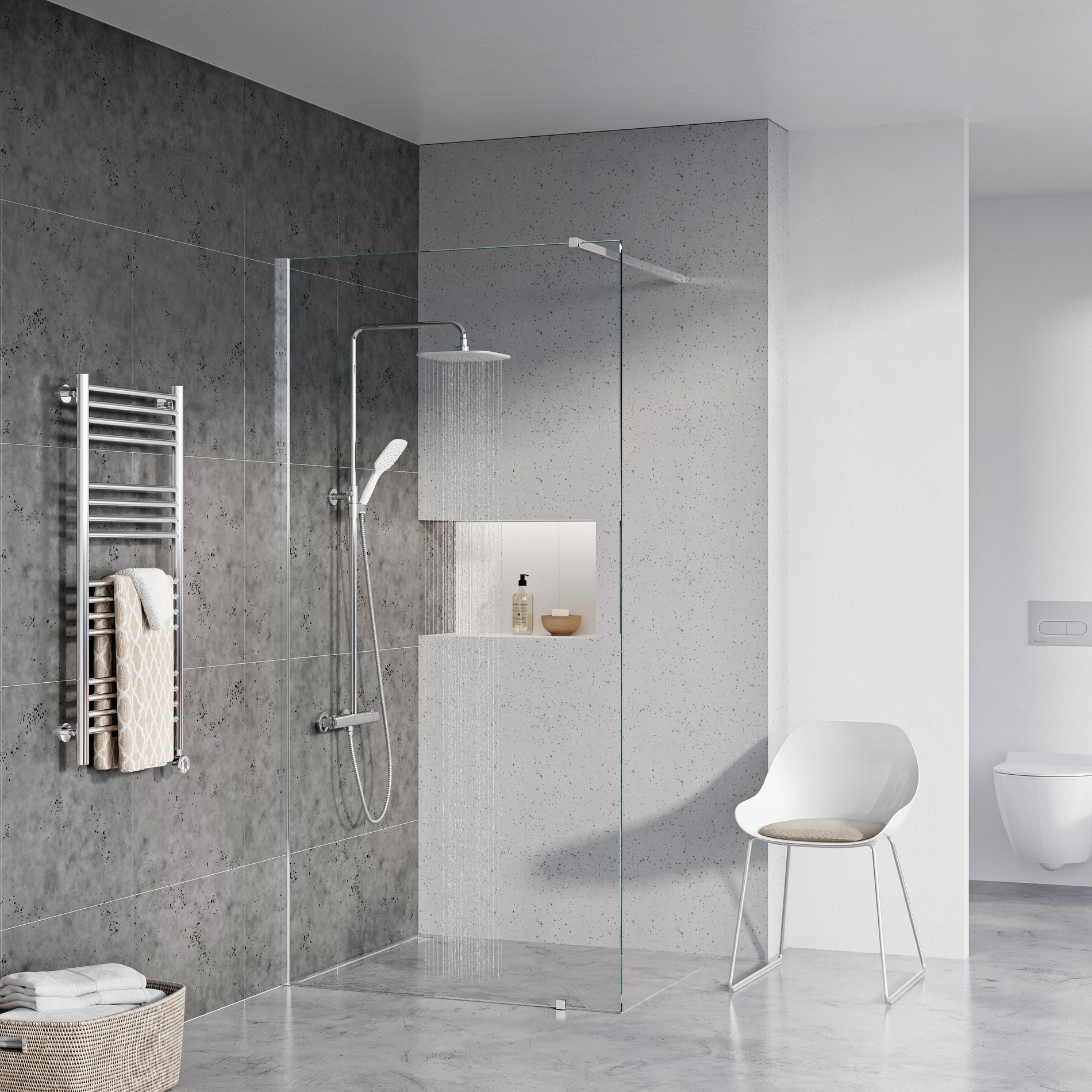 Ravak Walk-In Wall Szett 110, zuhanykabin krómhatású transparent – Walk-in zuhanykabinok