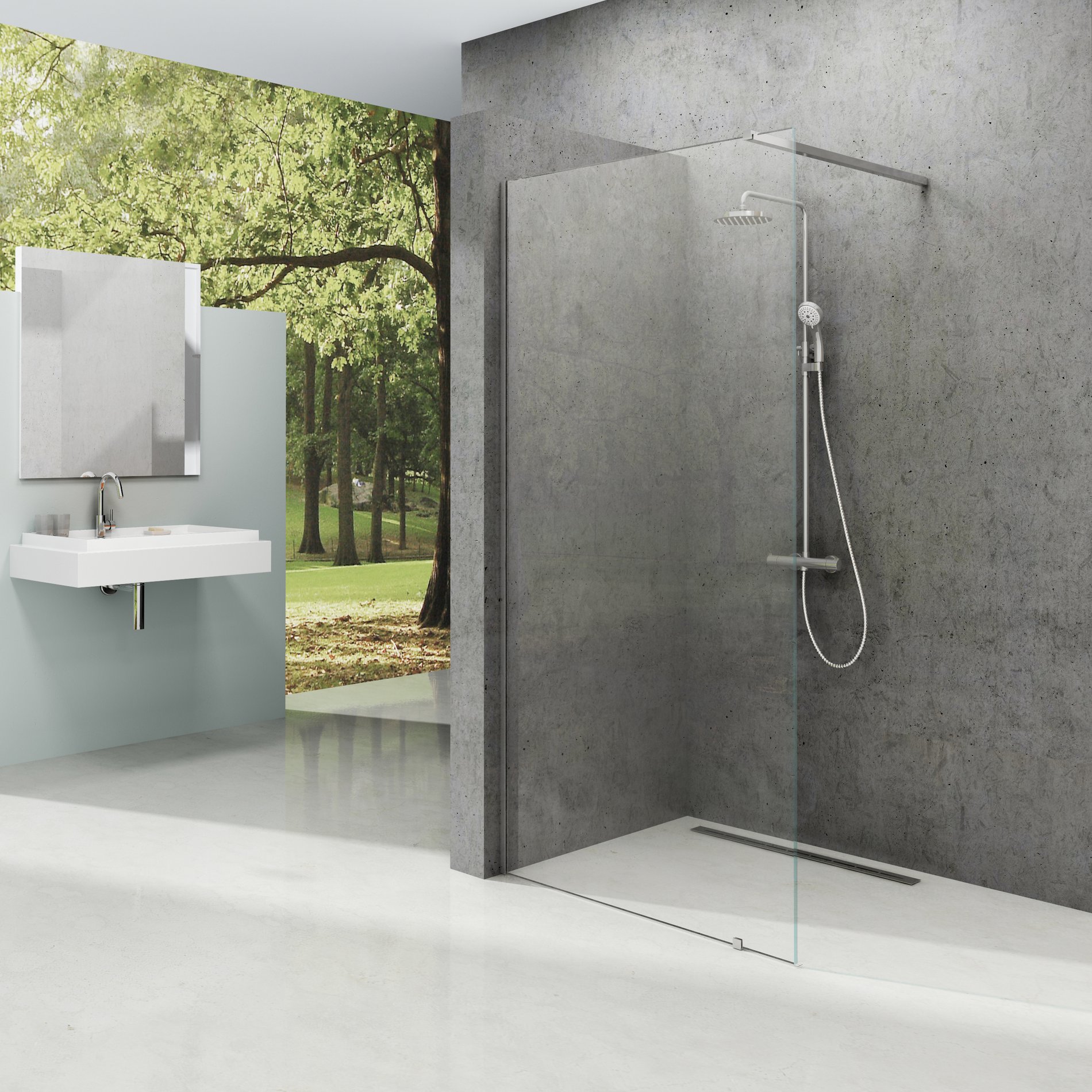 Ravak Walk-In Wall Szett 110, zuhanykabin krómhatású transparent – Walk-in zuhanykabinok