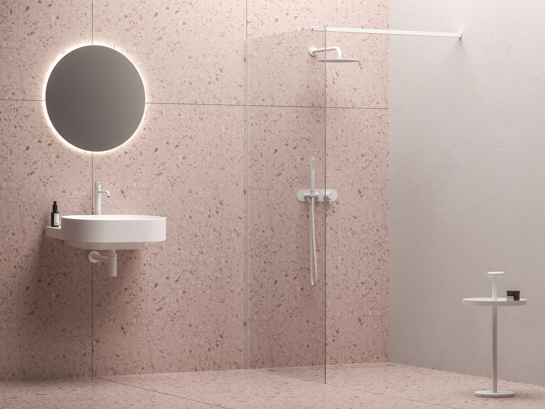 Ravak Walk-In Wall Szett 120, zuhanykabin matt fehér transparent – Walk-in zuhanykabinok