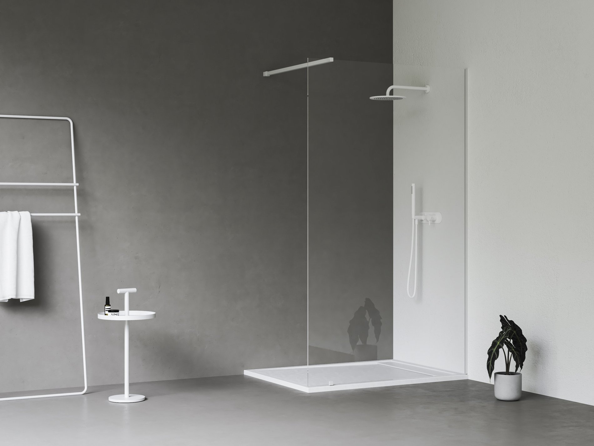 Ravak Walk-In Wall Szett 120, zuhanykabin matt fehér transparent – Walk-in zuhanykabinok