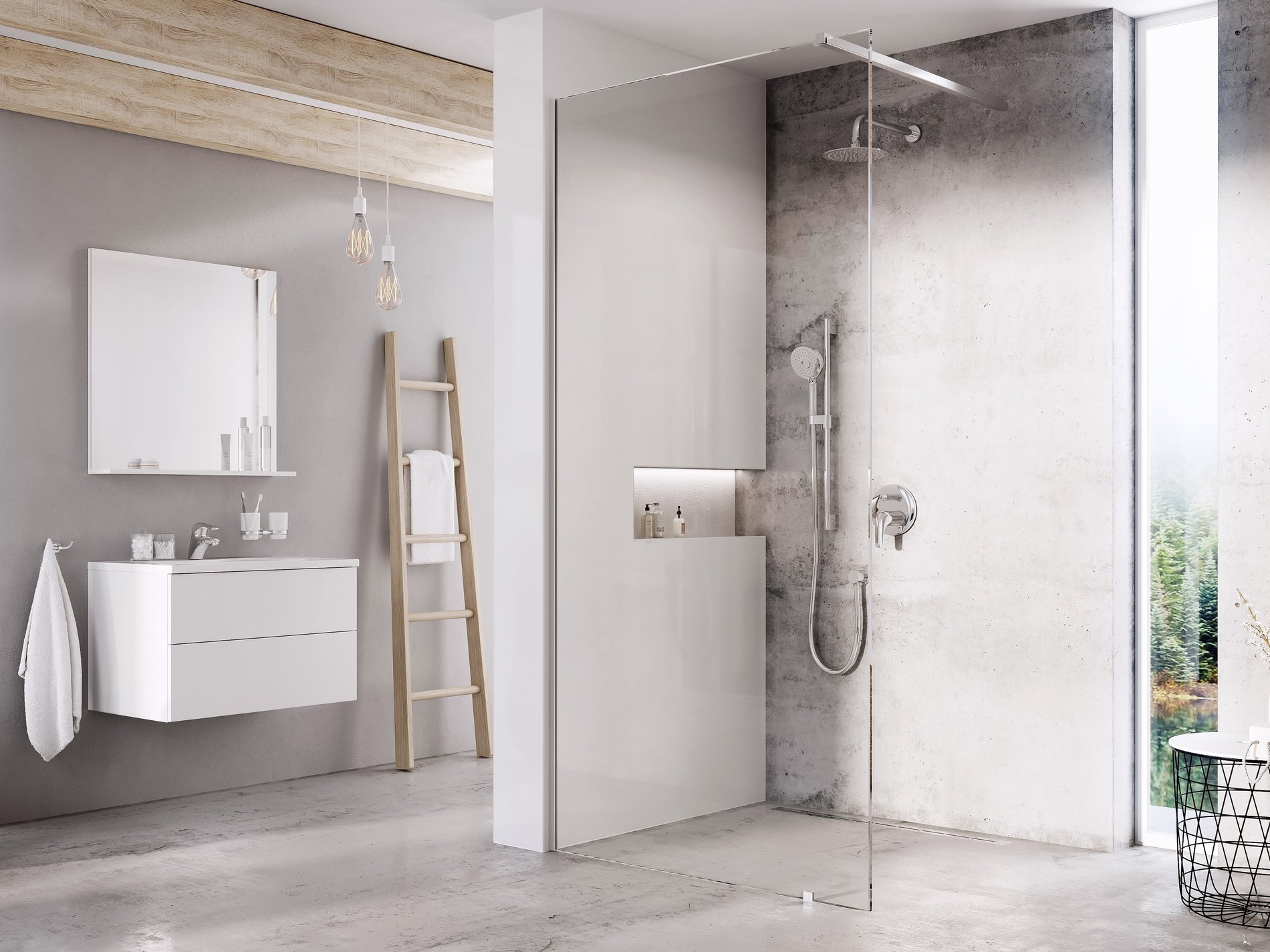 Ravak Walk-In Wall Szett 140, zuhanykabin krómhatású transparent – Walk-in zuhanykabinok