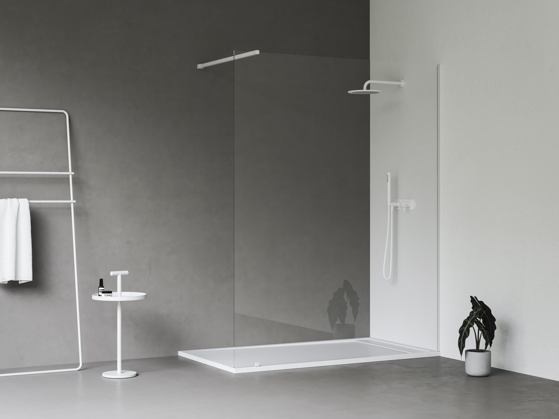 Ravak Walk-In Wall Szett 160, zuhanykabin matt fehér transparent – Walk-in zuhanykabinok