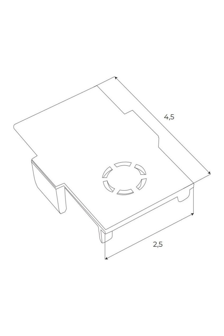 Magnetic End cap for recessed mounting tracks MT0023/MT0024