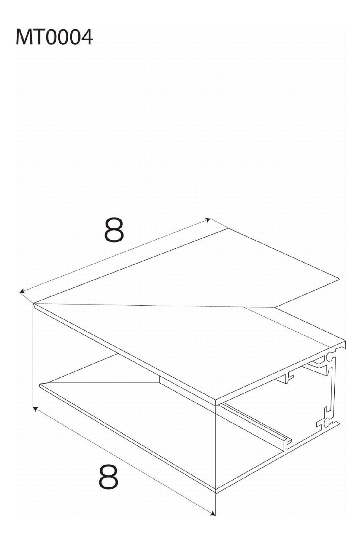 Magnetic Offset corner for highprofile surface track MT0001/MT0002