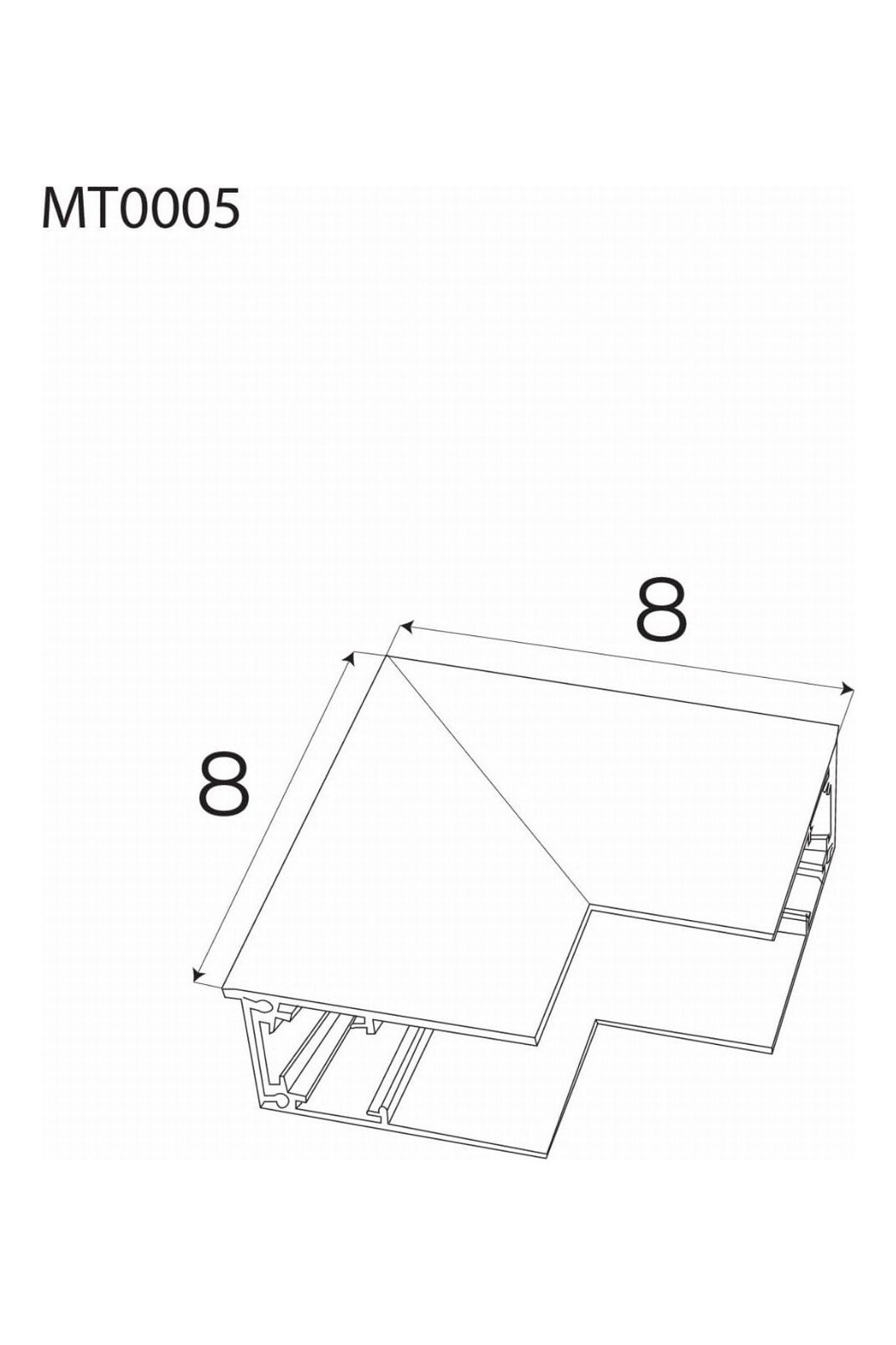 Magnetic Wallceiling corner for highprofile surface track MT0001/MT0002