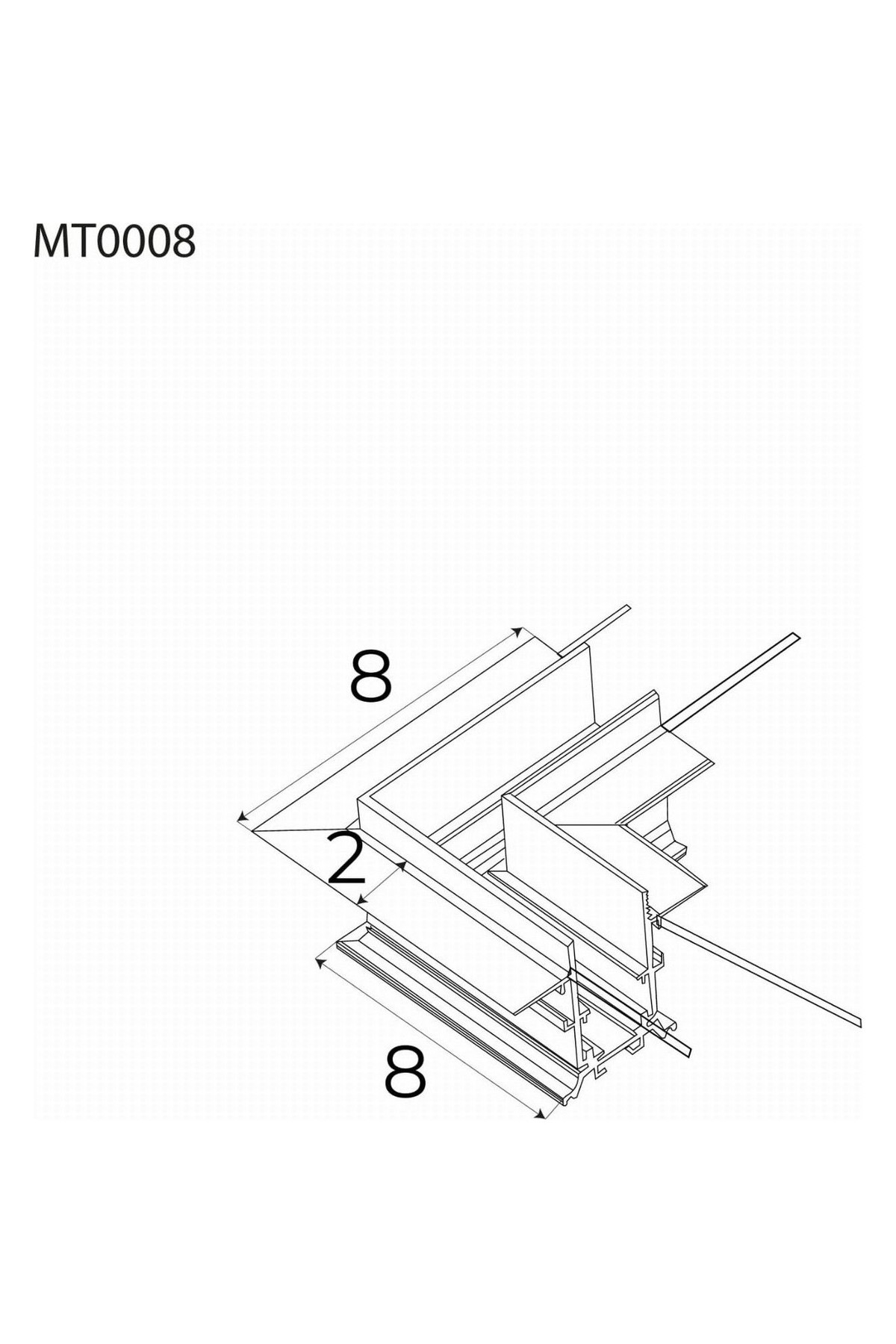 Magnetic 90° corner for recessed track MT0006/MT0007
