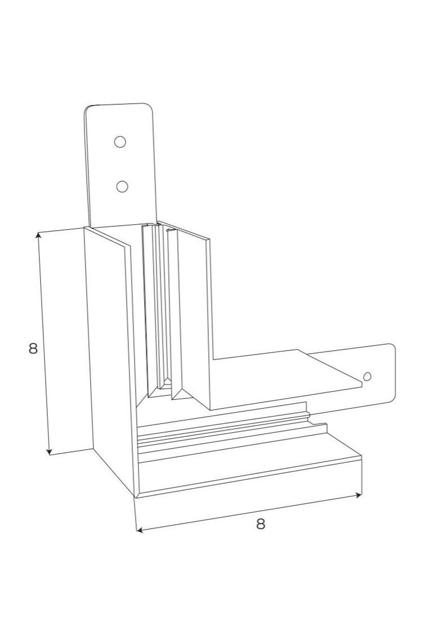 Magnetic 90° corner for highprofile surface track MT0018/MT0019